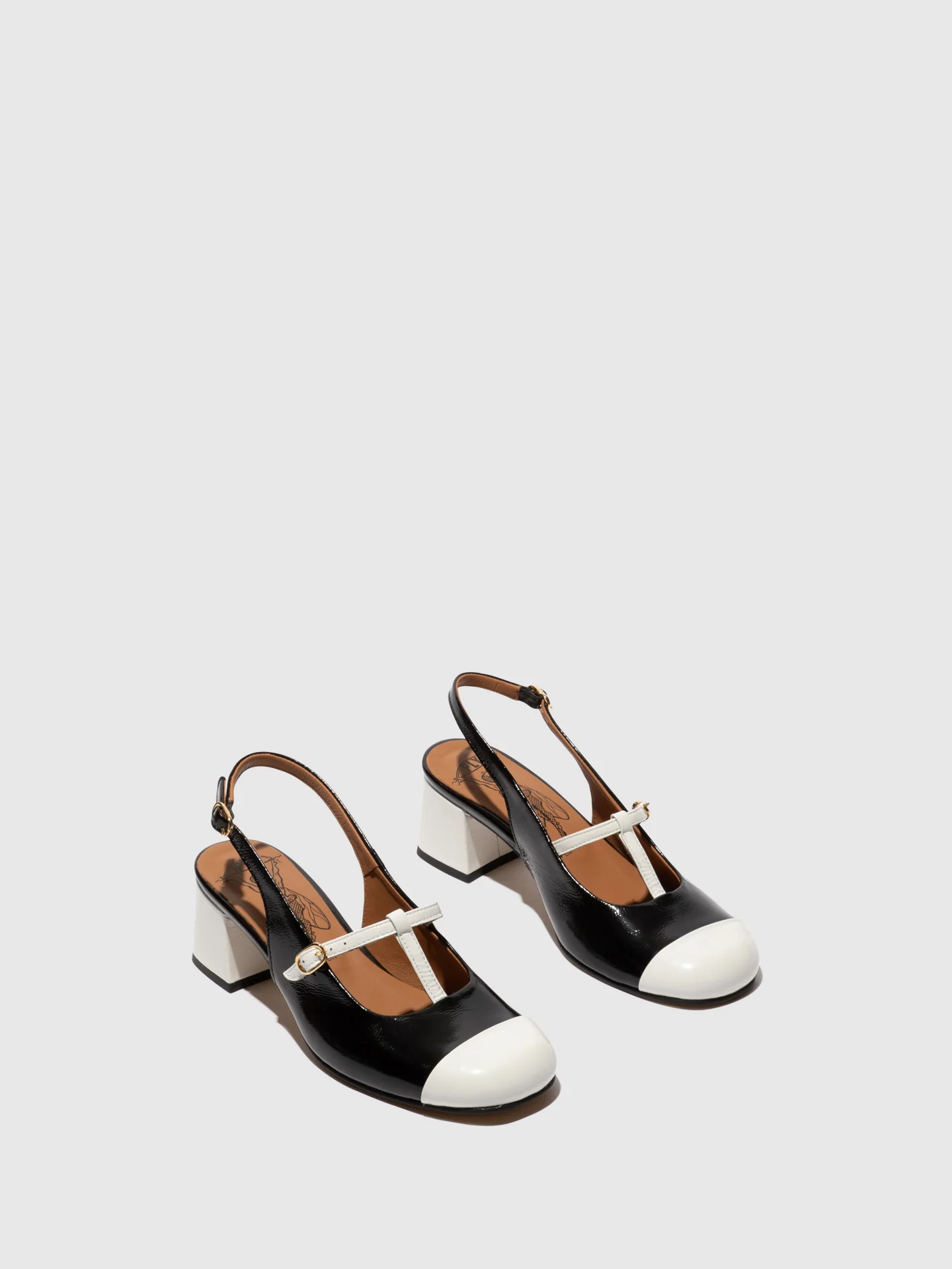 Sling-Back Sandals SOLN083FLY OFFWHITE/BLACK - Image 2