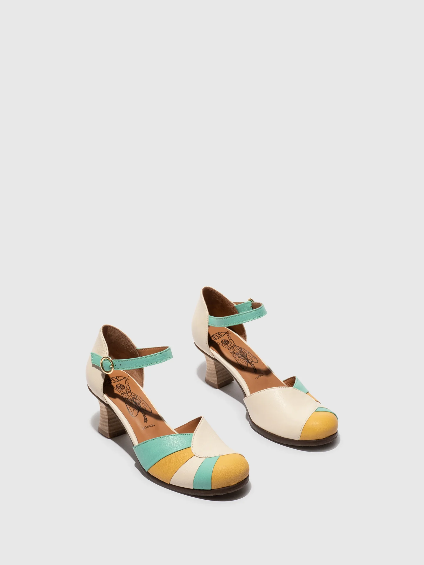 Heel Shoes BESH087FLY OFFWHITE/SPEARMINT/BUMBLEBEE - Image 2