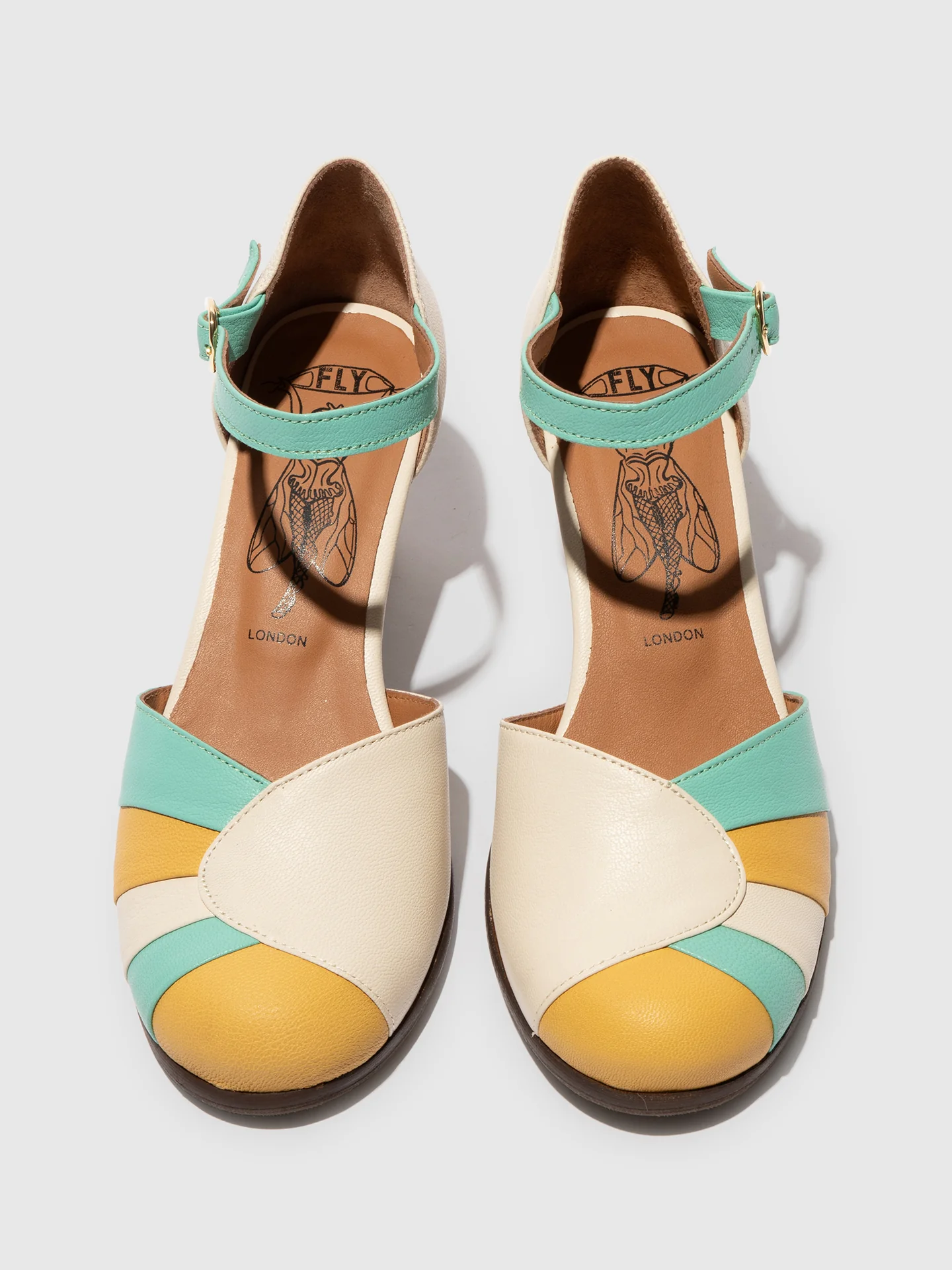 Heel Shoes BESH087FLY OFFWHITE/SPEARMINT/BUMBLEBEE - Image 4