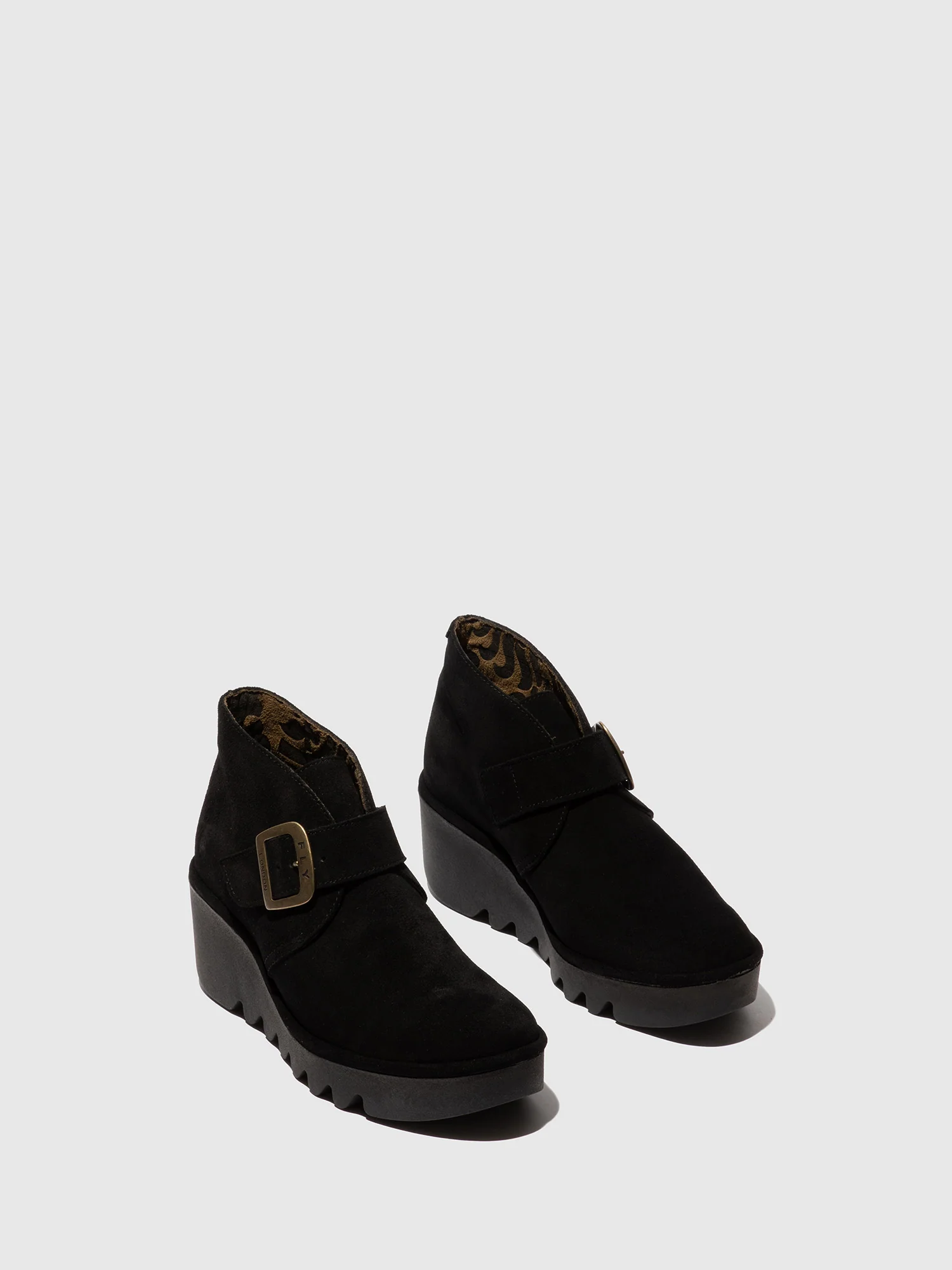 Buckle Ankle Boots BIRT397FLY OIL SUEDE BLACK - Image 2