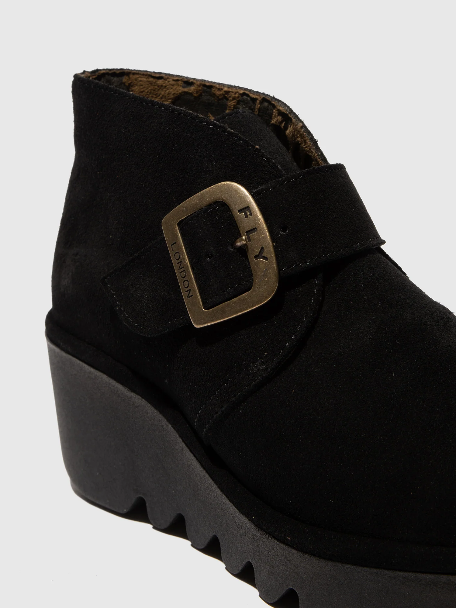 Buckle Ankle Boots BIRT397FLY OIL SUEDE BLACK - Image 4
