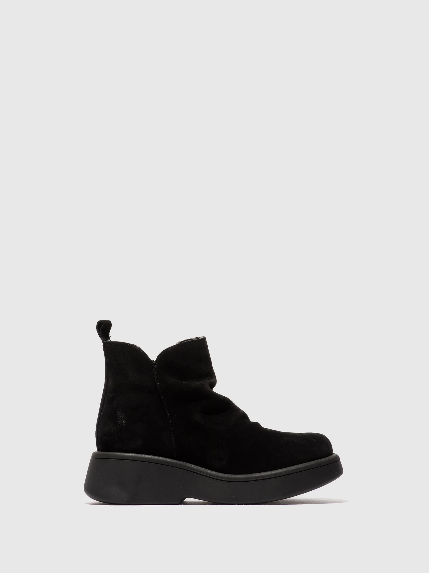 Zip Up Ankle Boots MAZY323FLY OIL SUEDE BLACK