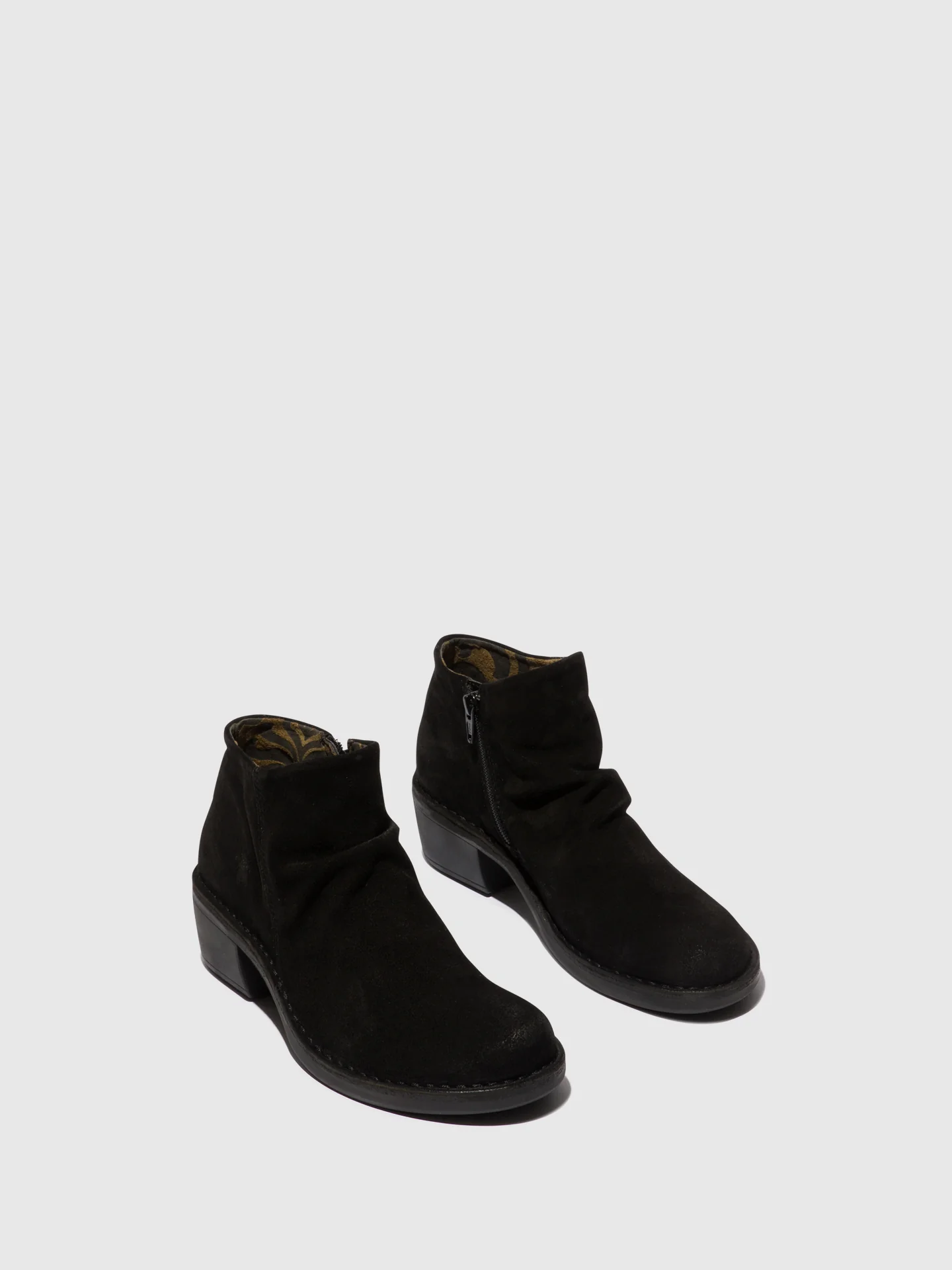 Zip Up Ankle Boots MERK093FLY OIL SUEDE BLACK - Image 2