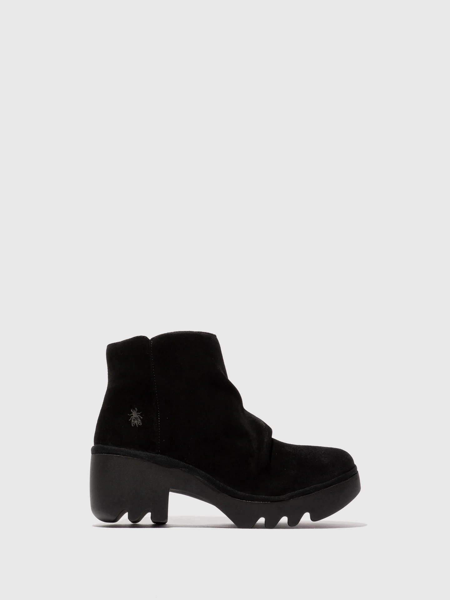 Zip Up Ankle Boots TULP592FLY OIL SUEDE BLACK
