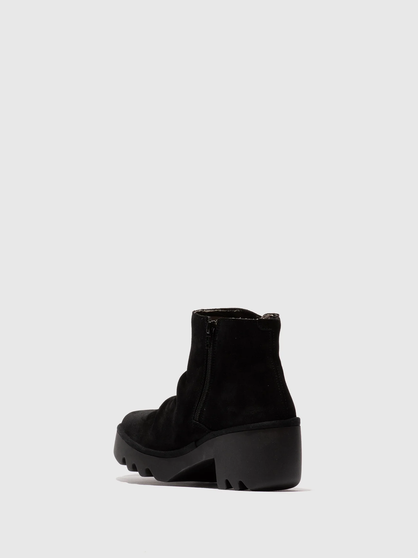Zip Up Ankle Boots TULP592FLY OIL SUEDE BLACK - Image 2