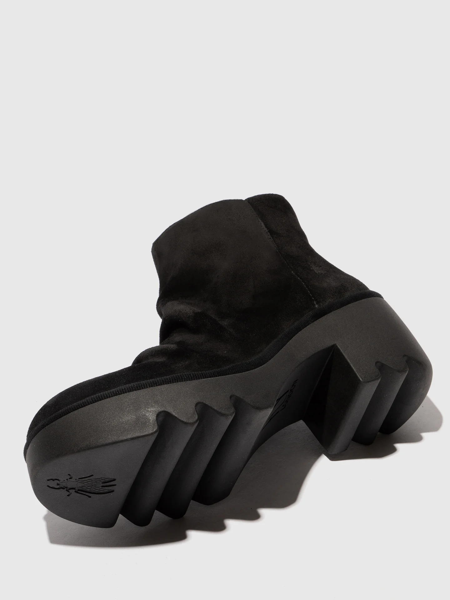 Zip Up Ankle Boots TULP592FLY OIL SUEDE BLACK - Image 4
