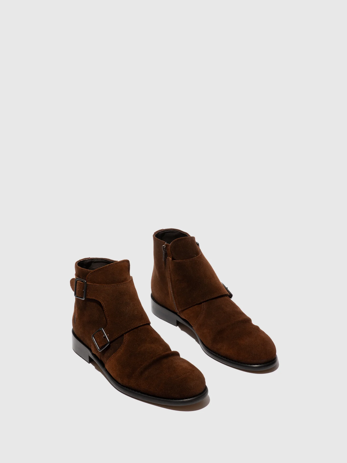 Buckle Ankle Boots WUOL142FLY OIL SUEDE CAMEL - Image 2