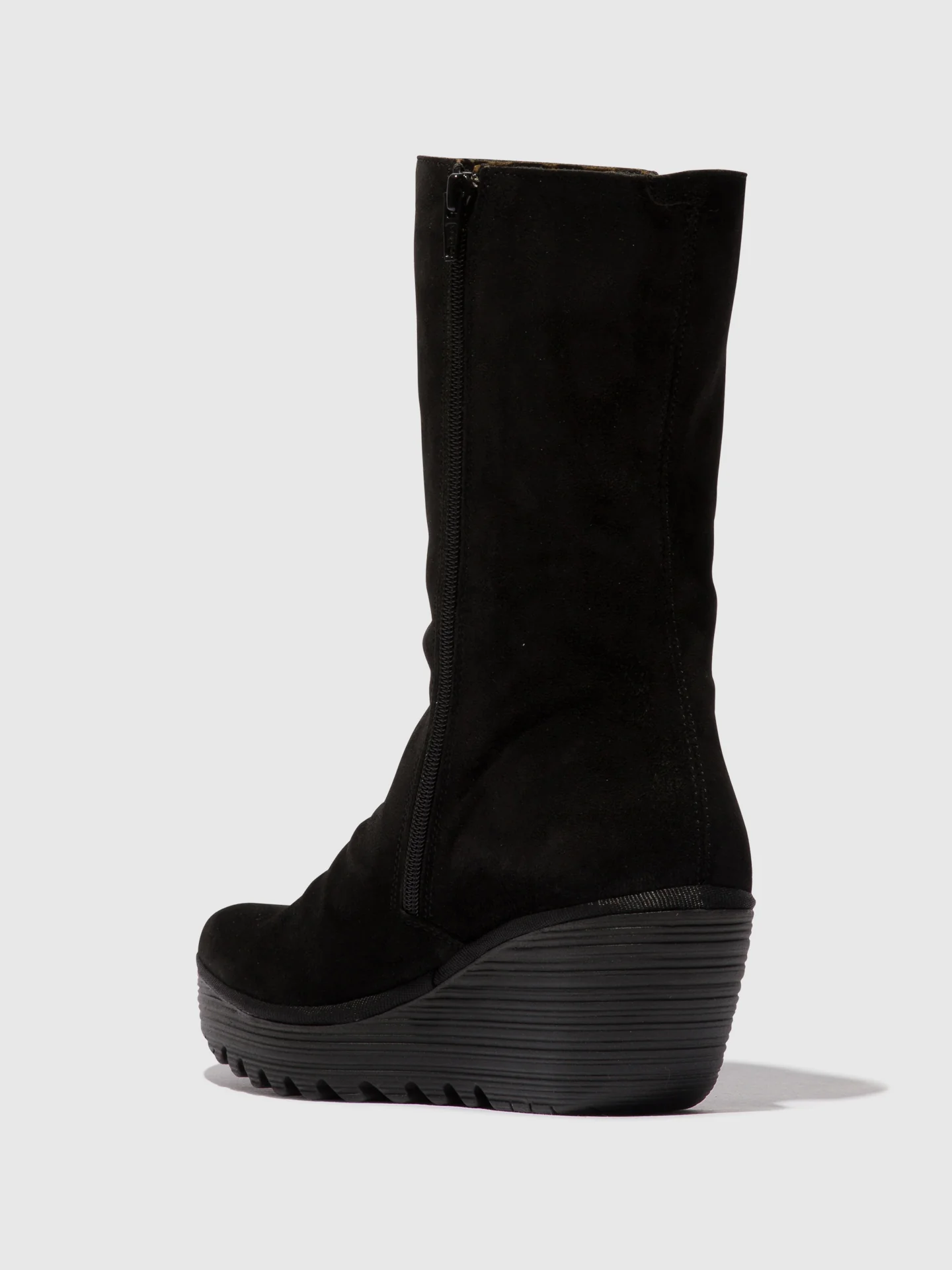 Zip Up Ankle Boots YEMY408FLY OIL SUEDE/MOUSSE BLACK - Image 3