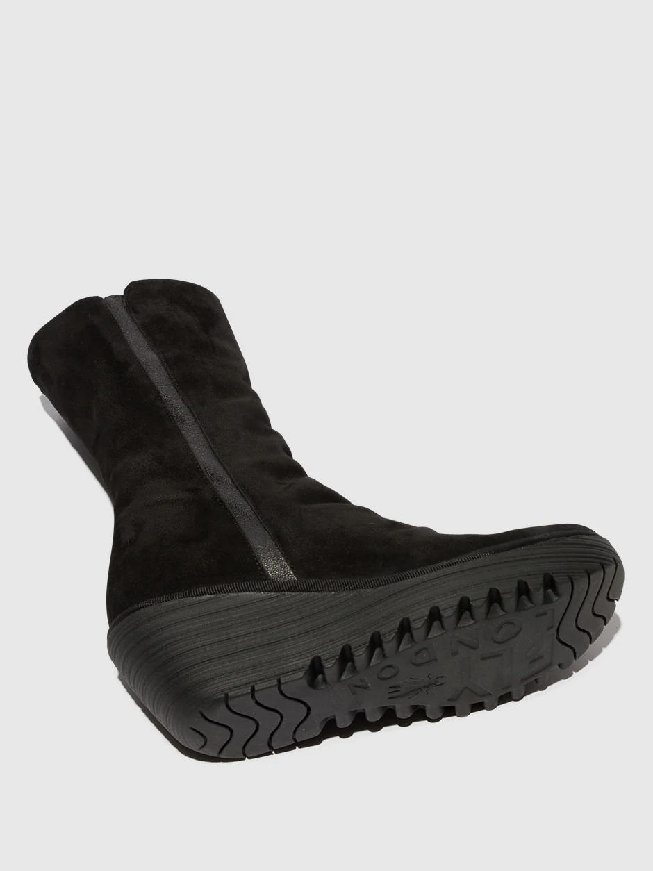 Zip Up Ankle Boots YEMY408FLY OIL SUEDE/MOUSSE BLACK - Image 4