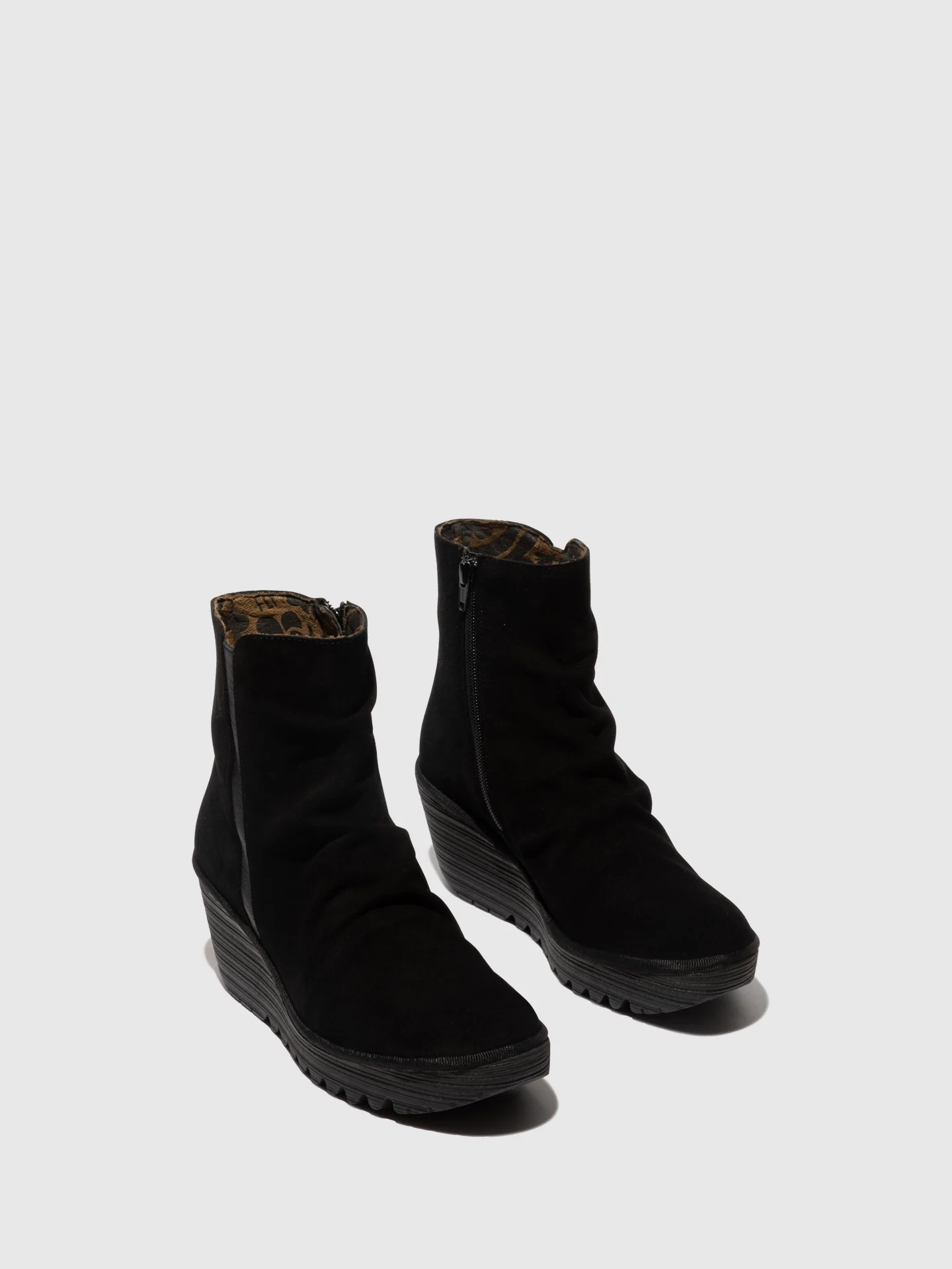 Zip Up Ankle Boots YOPA461FLY OIL SUEDE/MOUSSE BLACK - Image 2