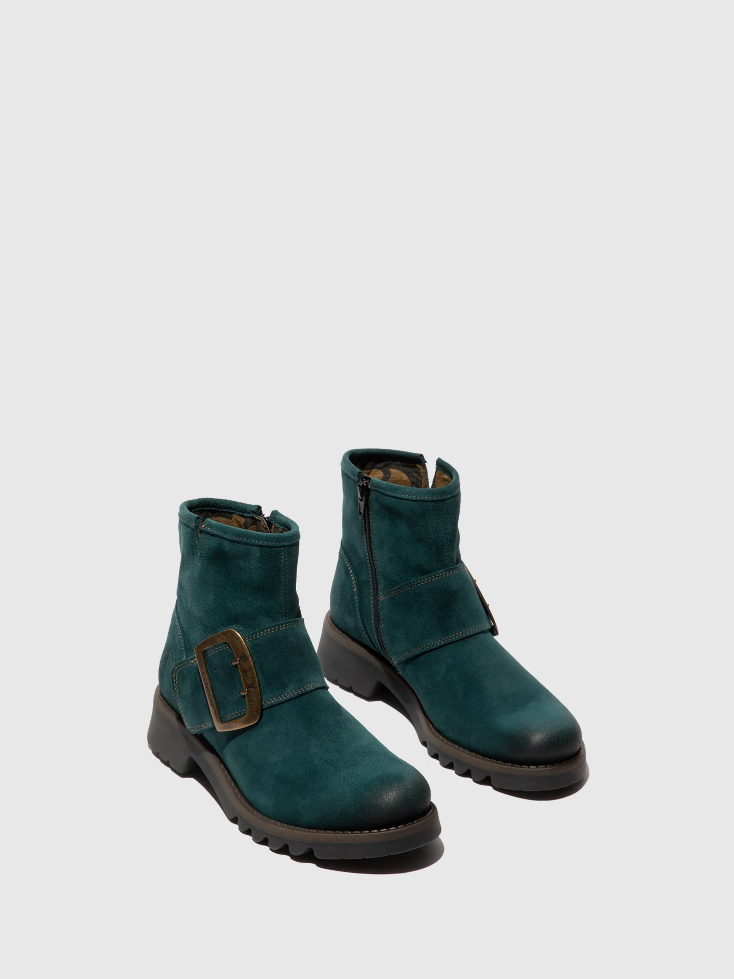 Buckle Ankle Boots RILY991FLY OIL SUEDE PETROL - Image 2