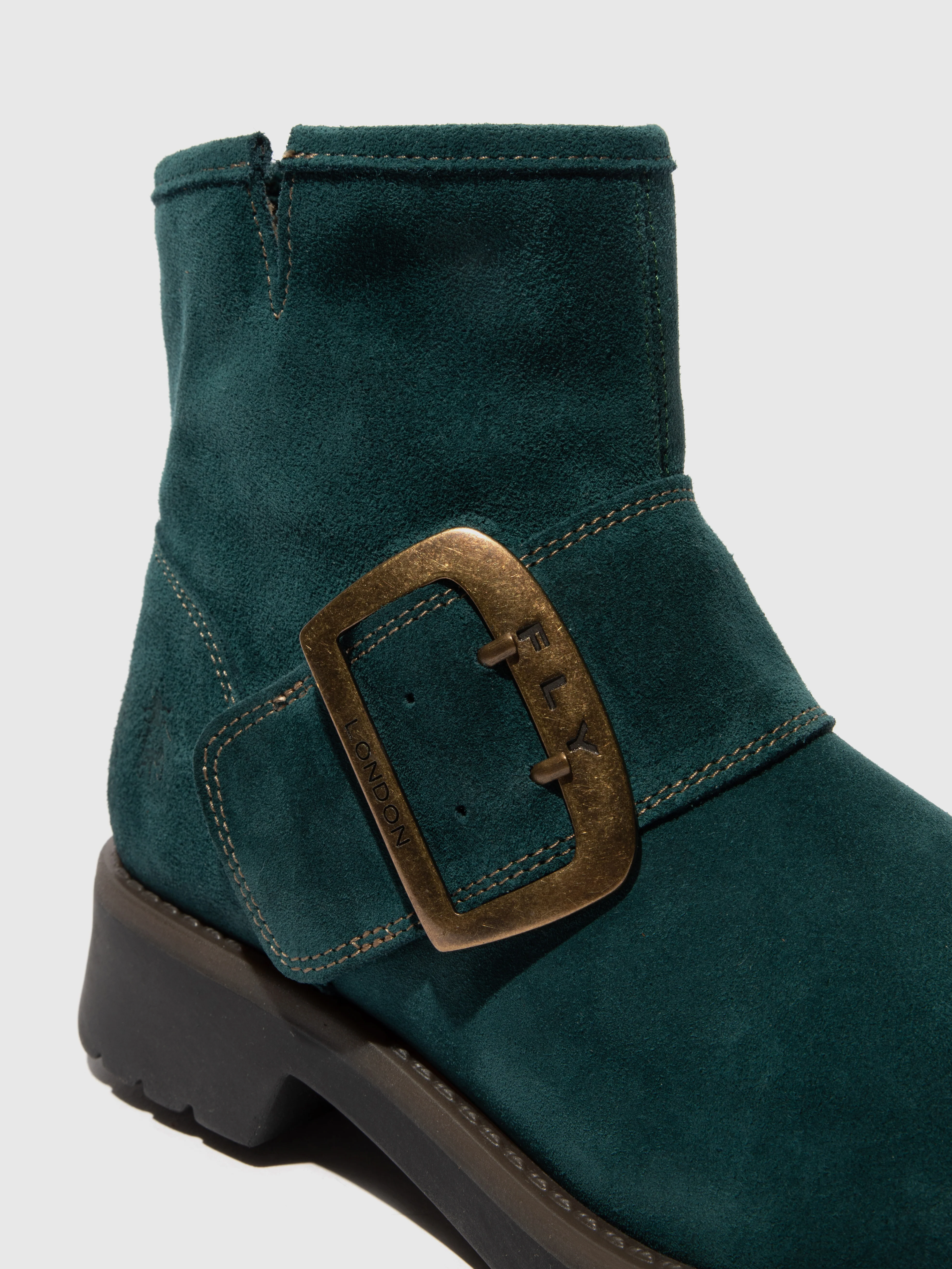 Buckle Ankle Boots RILY991FLY OIL SUEDE PETROL - Image 4