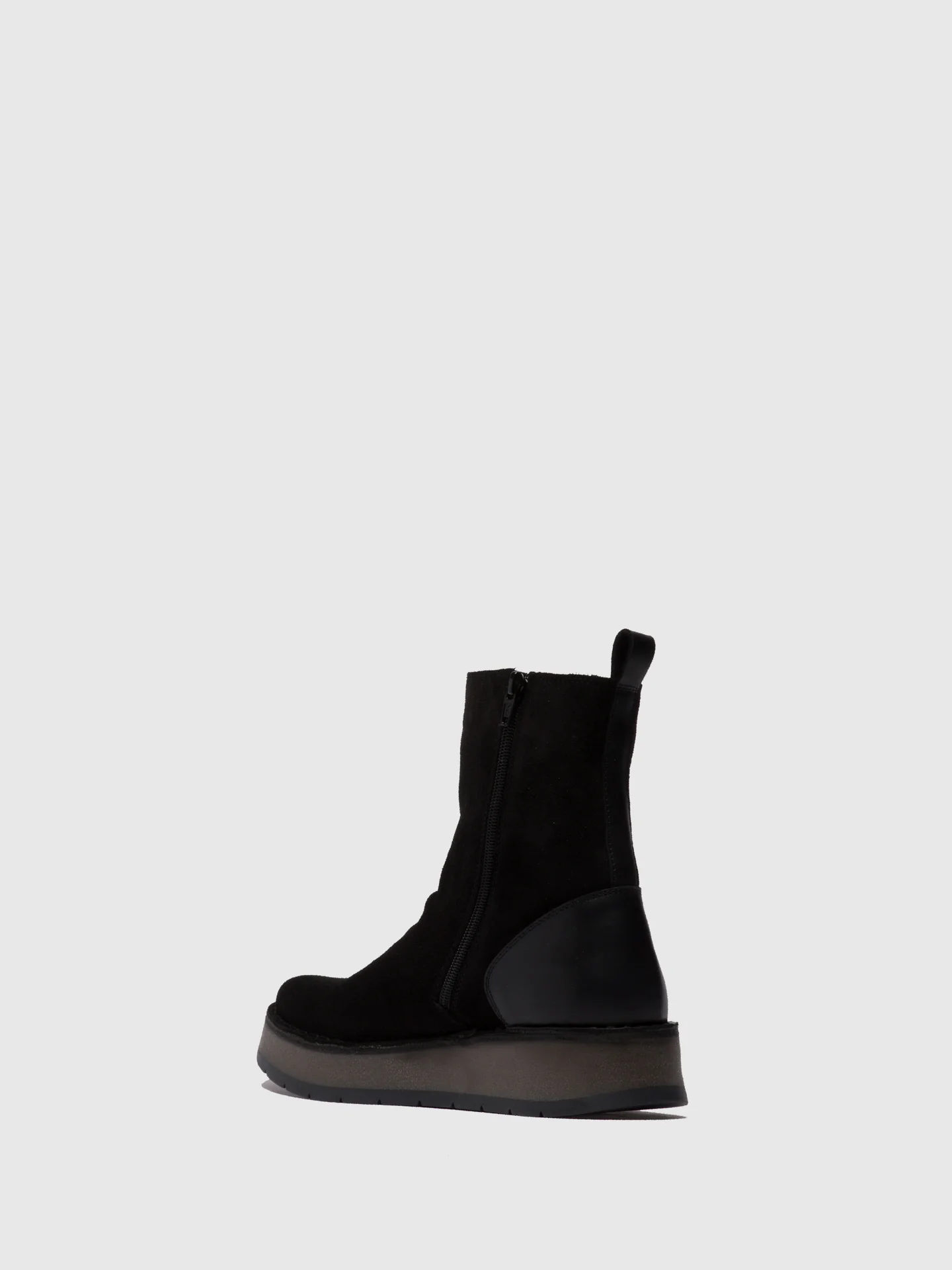 Zip Up Ankle Boots RENO053FLY OILSUEDE/RUG BLACK - Image 3