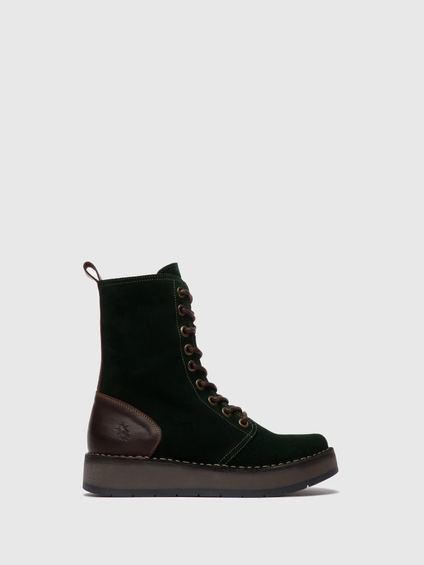 Lace-up Ankle Boots RAMI043FLY OILSUEDE/RUG GREEN FOREST/DK.BROWN