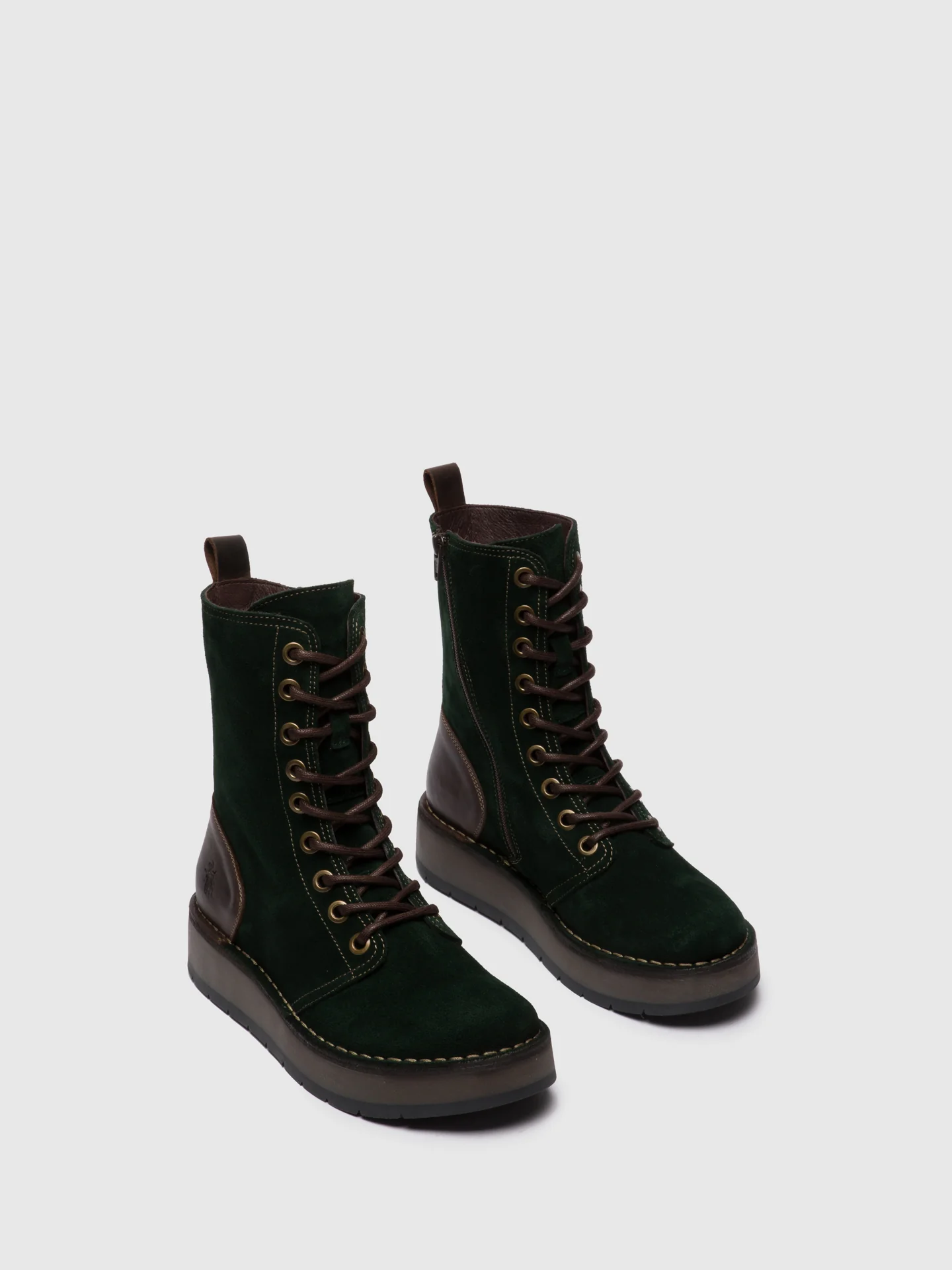 Lace-up Ankle Boots RAMI043FLY OILSUEDE/RUG GREEN FOREST/DK.BROWN - Image 2
