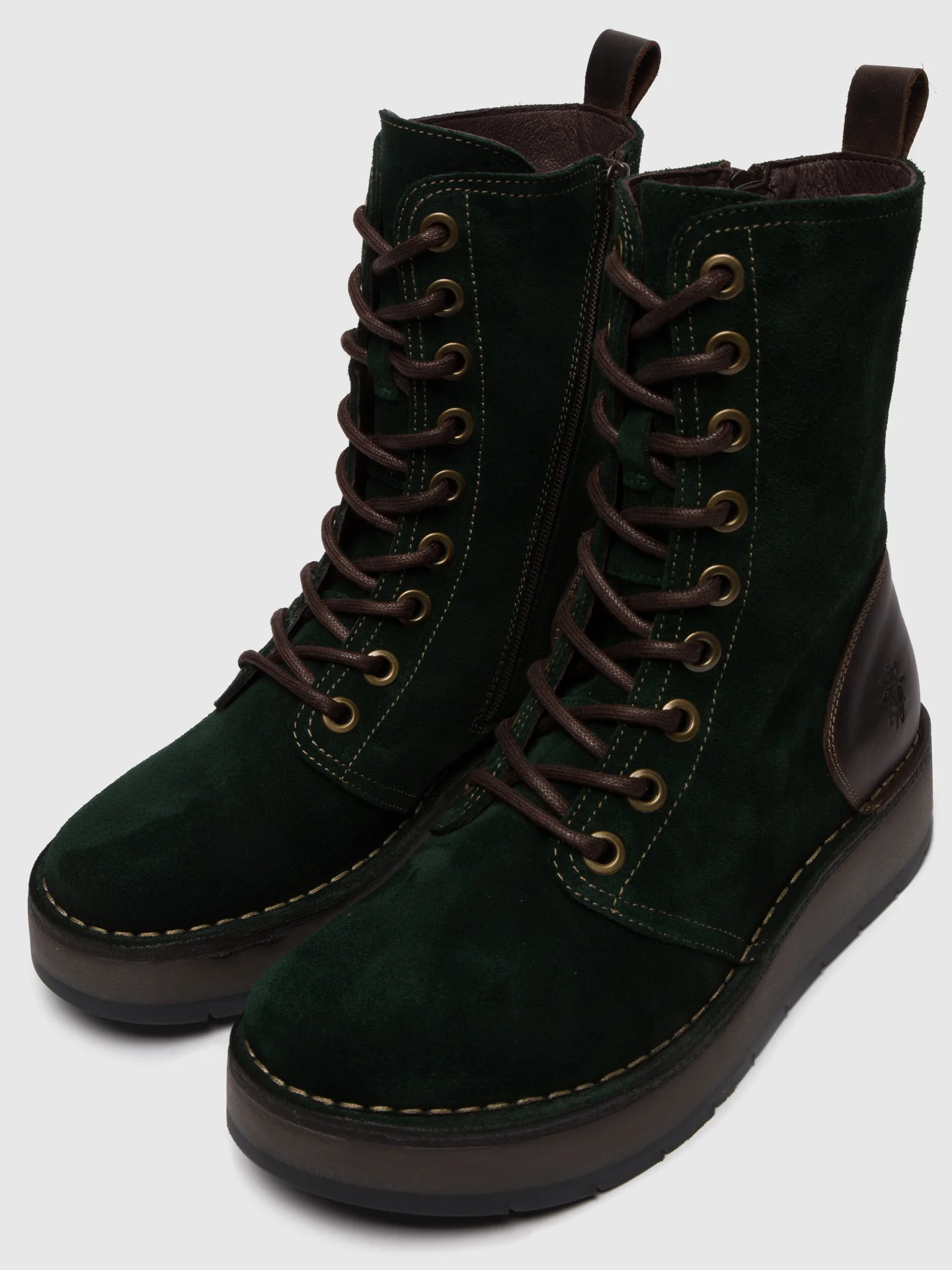 Lace-up Ankle Boots RAMI043FLY OILSUEDE/RUG GREEN FOREST/DK.BROWN - Image 4