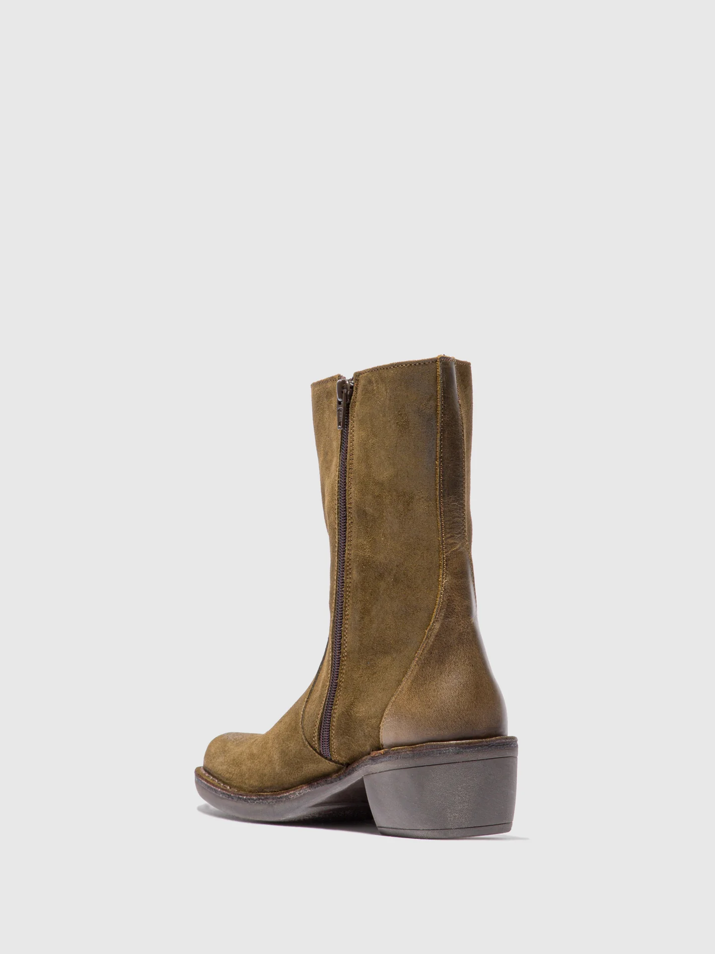 Zip Up Ankle Boots MANE073FLY OILSUEDE/RUG SLUDGE/OLIVE - Image 3