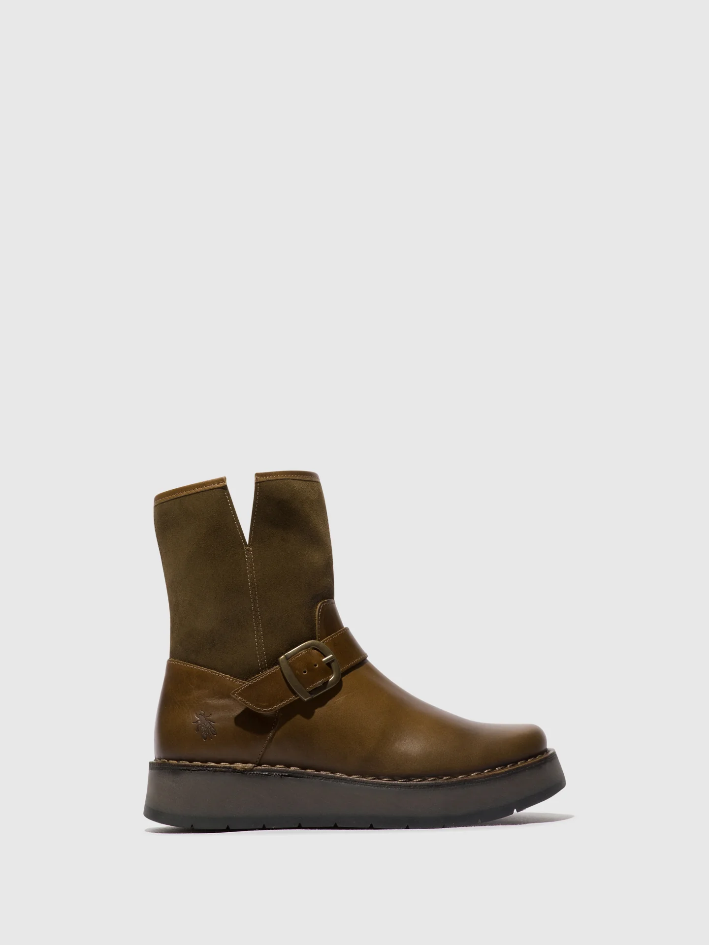 Buckle Ankle Boots RUTH101FLY OLIVE/SLUDGE