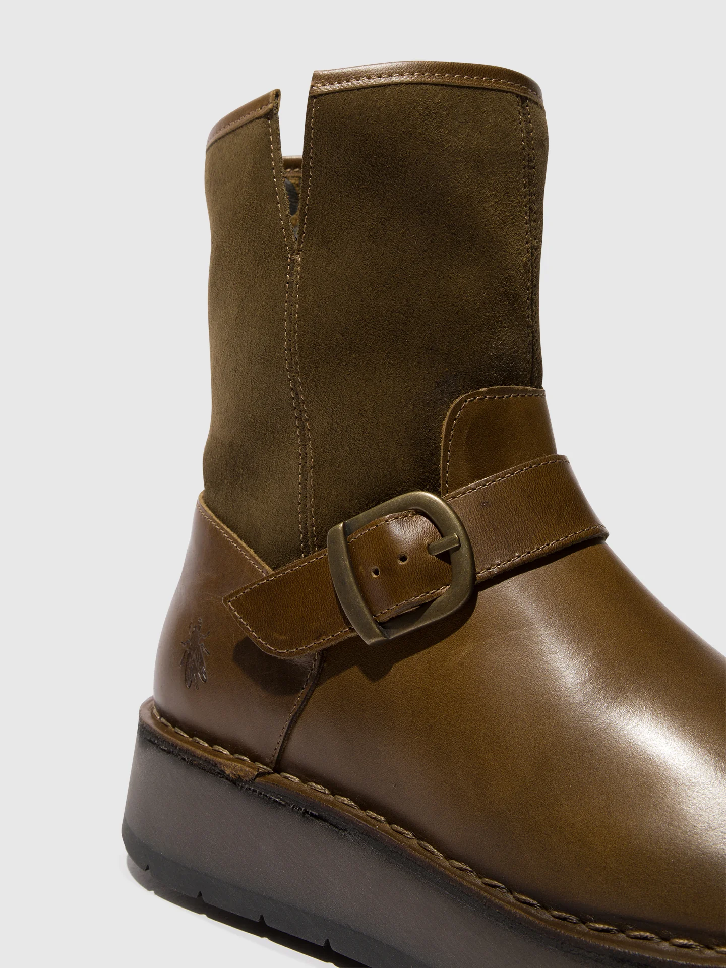 Buckle Ankle Boots RUTH101FLY OLIVE/SLUDGE - Image 4