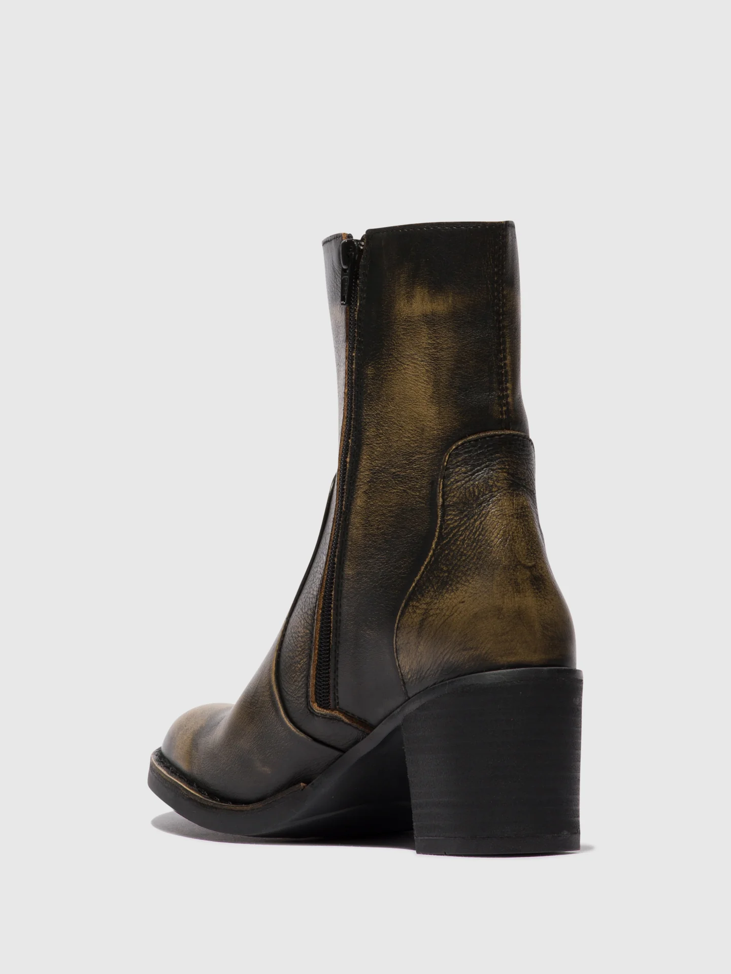 Zip Up Ankle Boots BECY097FLY OLIVE - Image 3