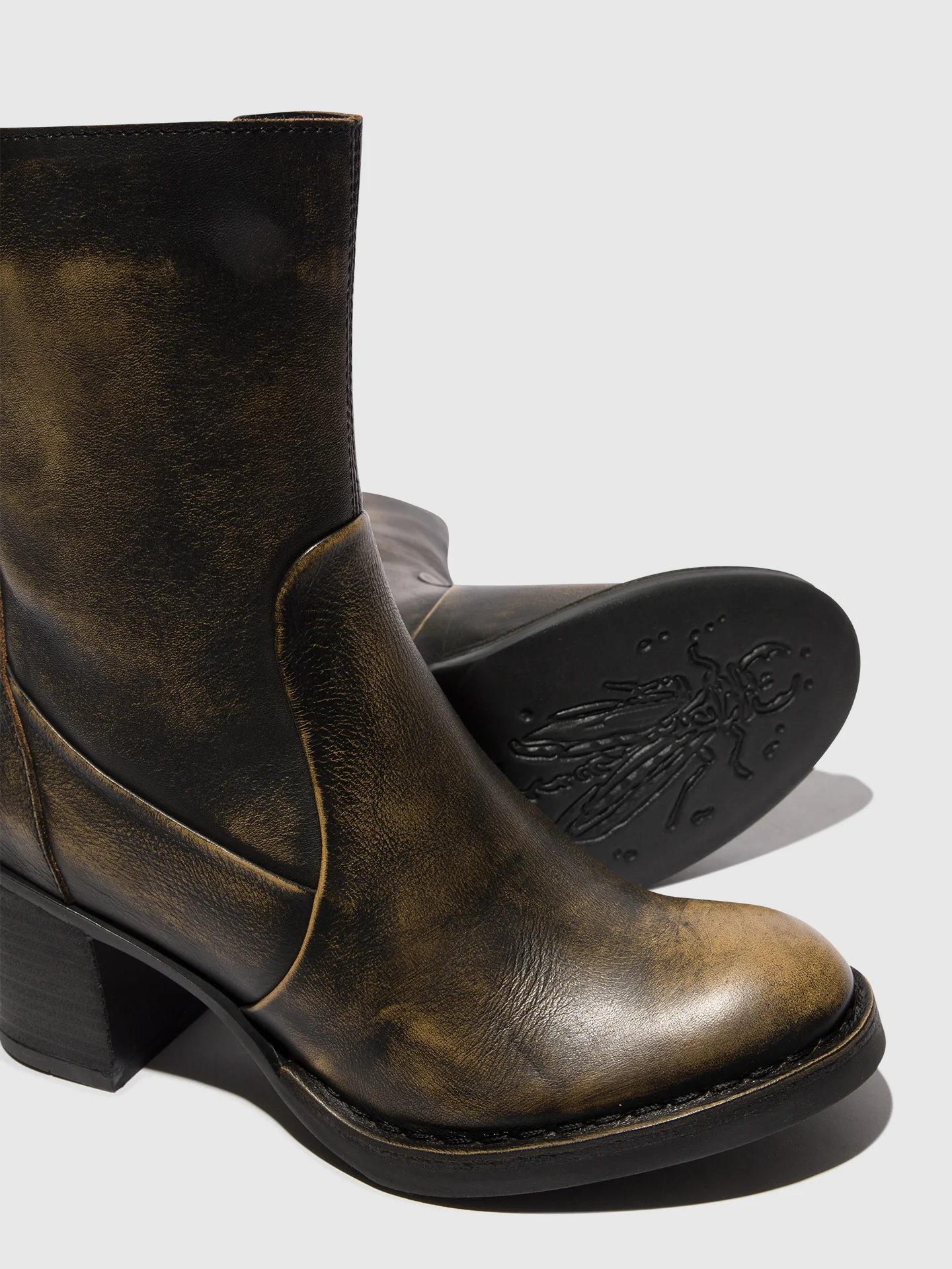 Zip Up Ankle Boots BECY097FLY OLIVE - Image 4