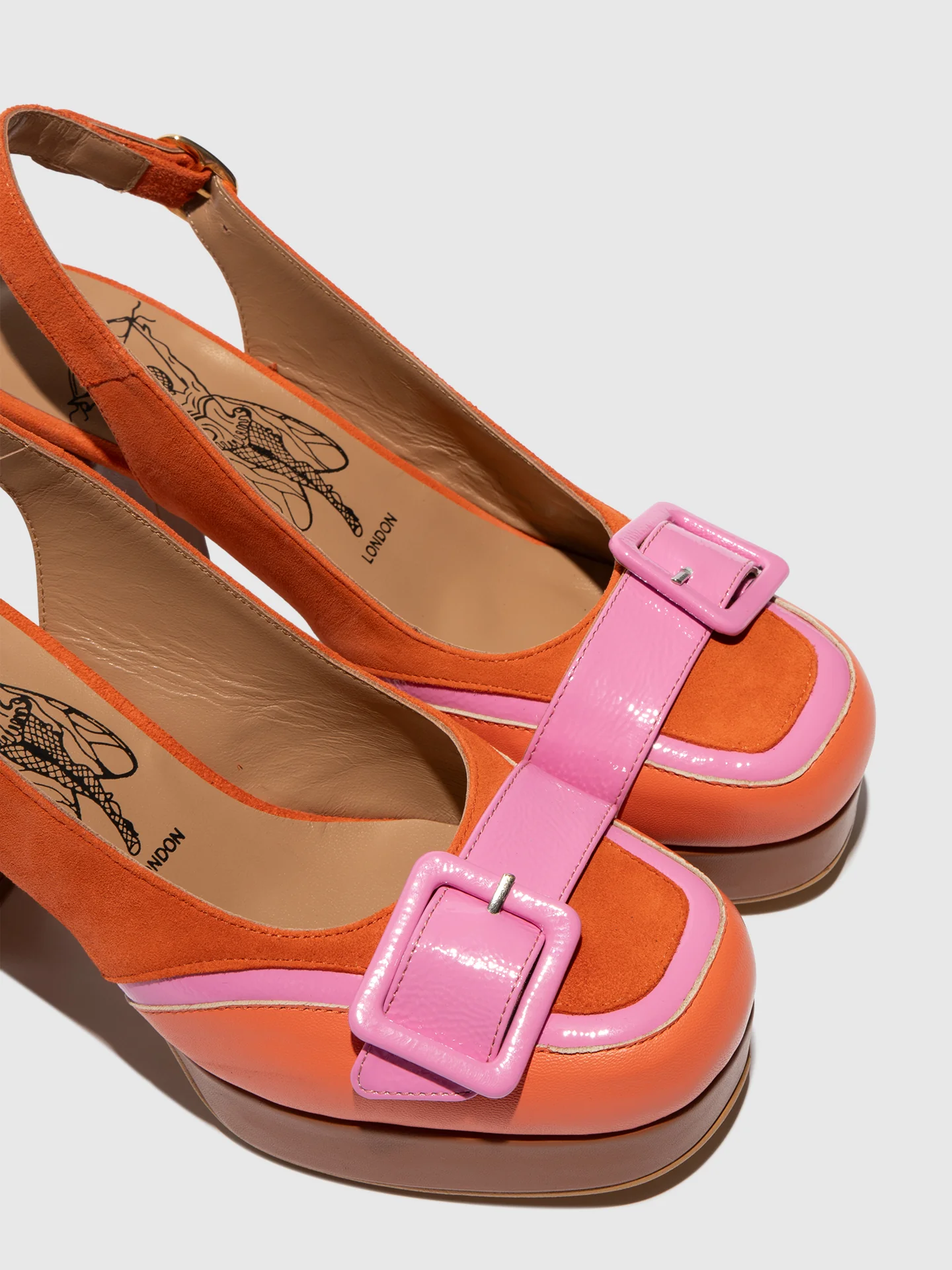 Buckle Sandals EVAH243FLY ORANGE/PINK - Image 4