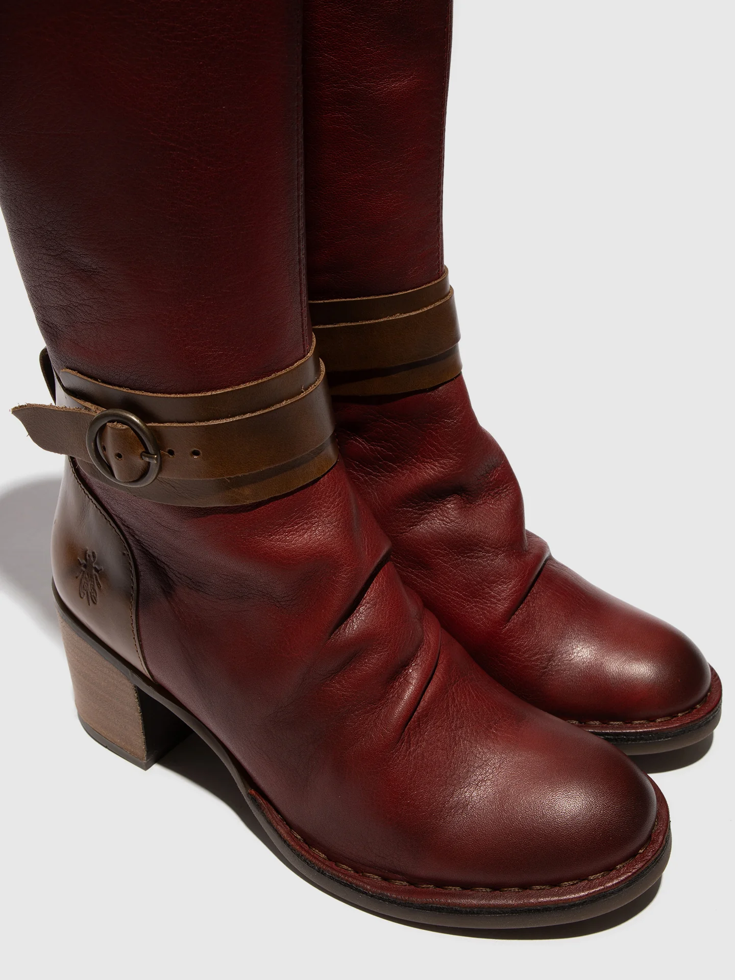 Buckle Boots BEIF165FLY OXBLOOD/CAMEL - Image 4