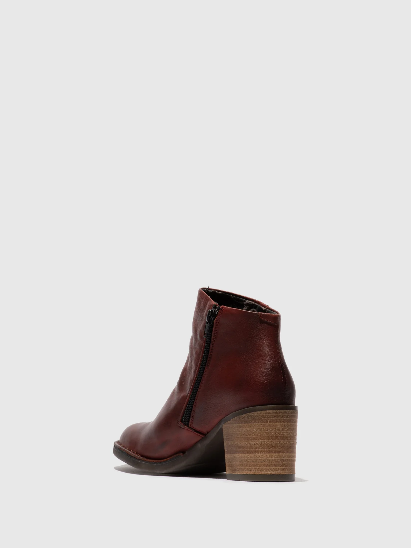 Zip Up Ankle Boots BELL061FLY OXBLOOD - Image 3