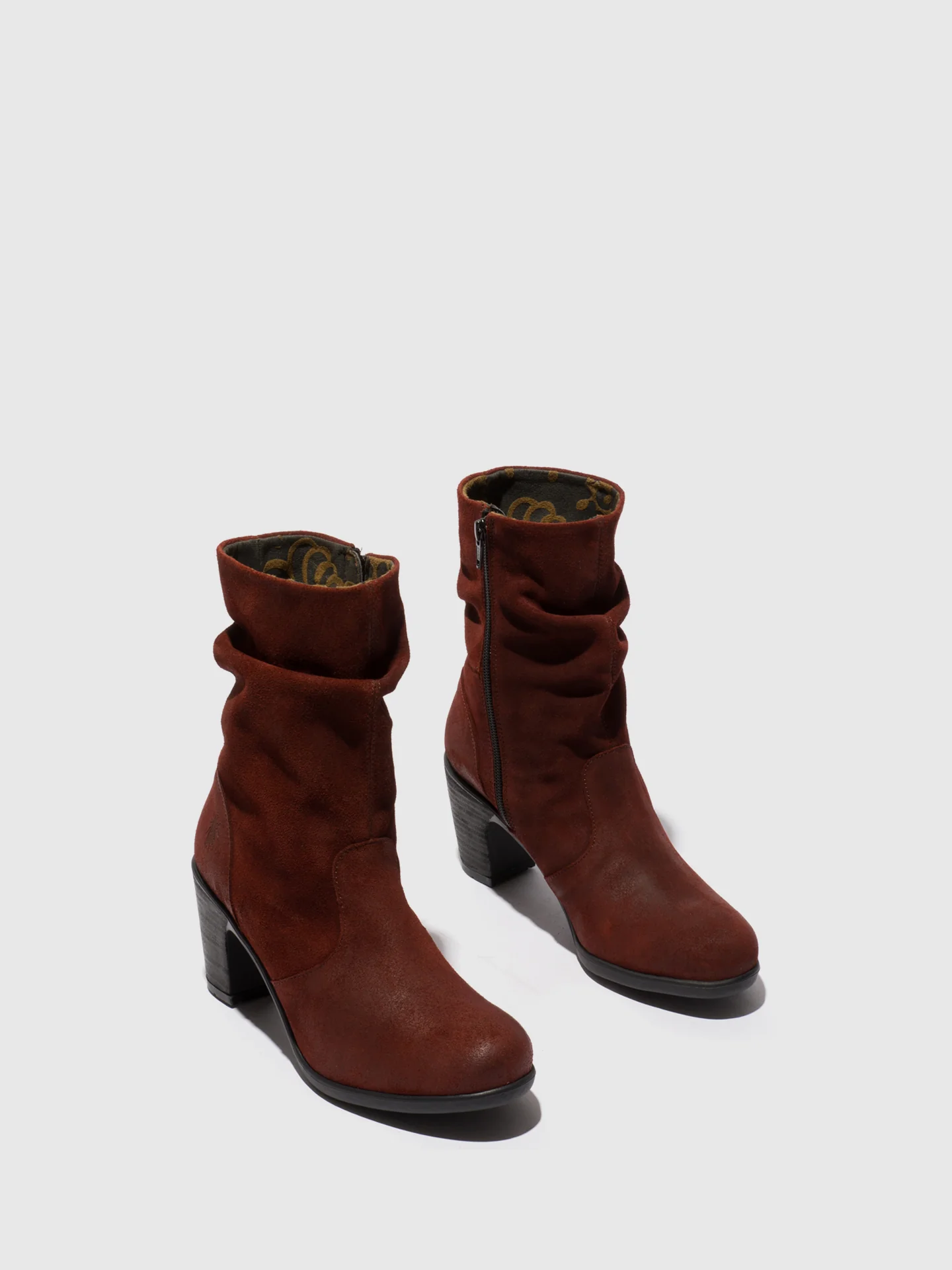 Zip Up Ankle Boots KLEI152FLY OXBLOOD - Image 2