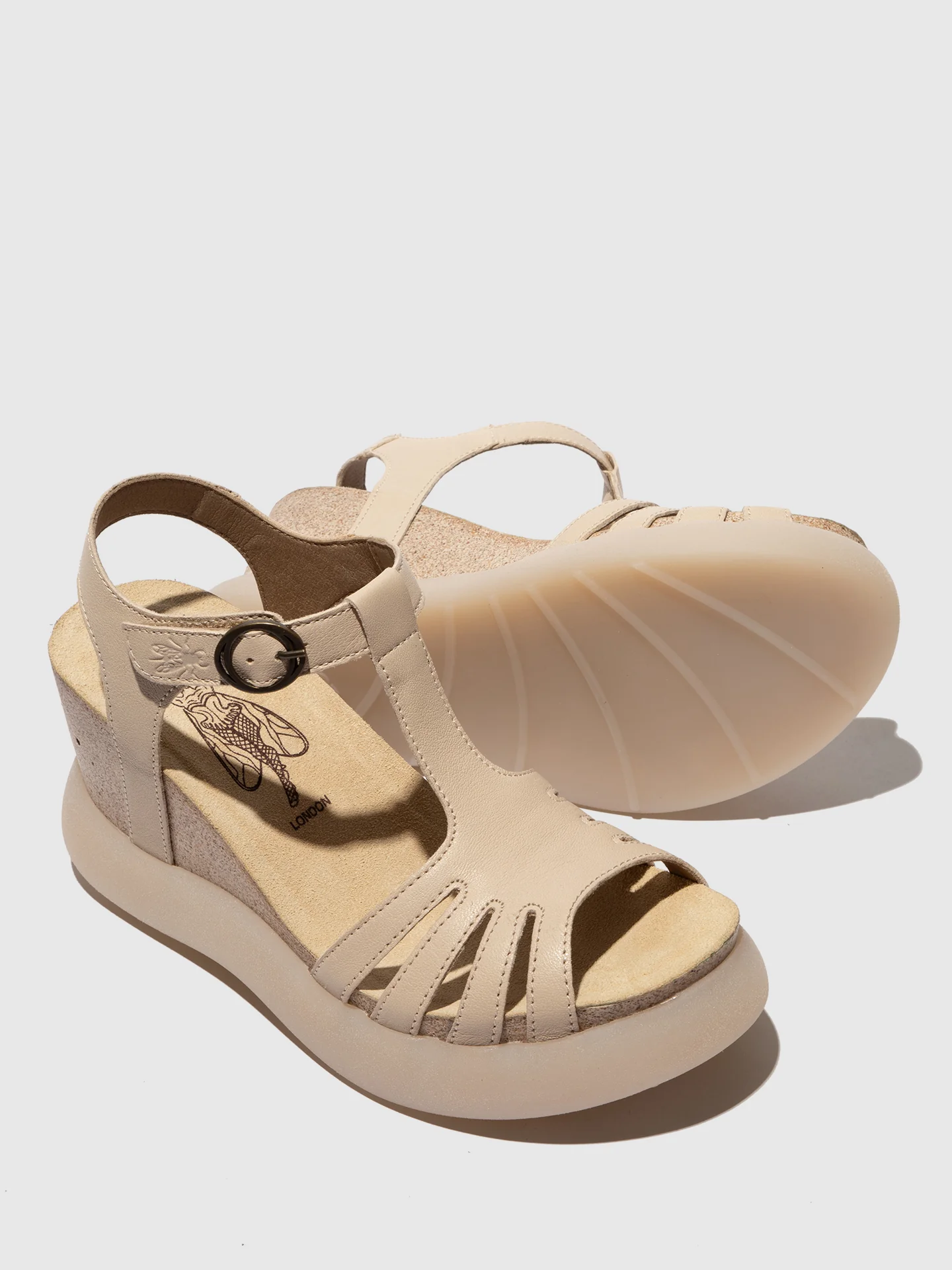 T-Strap Sandals GAIT959FLY Light Brown - Image 4