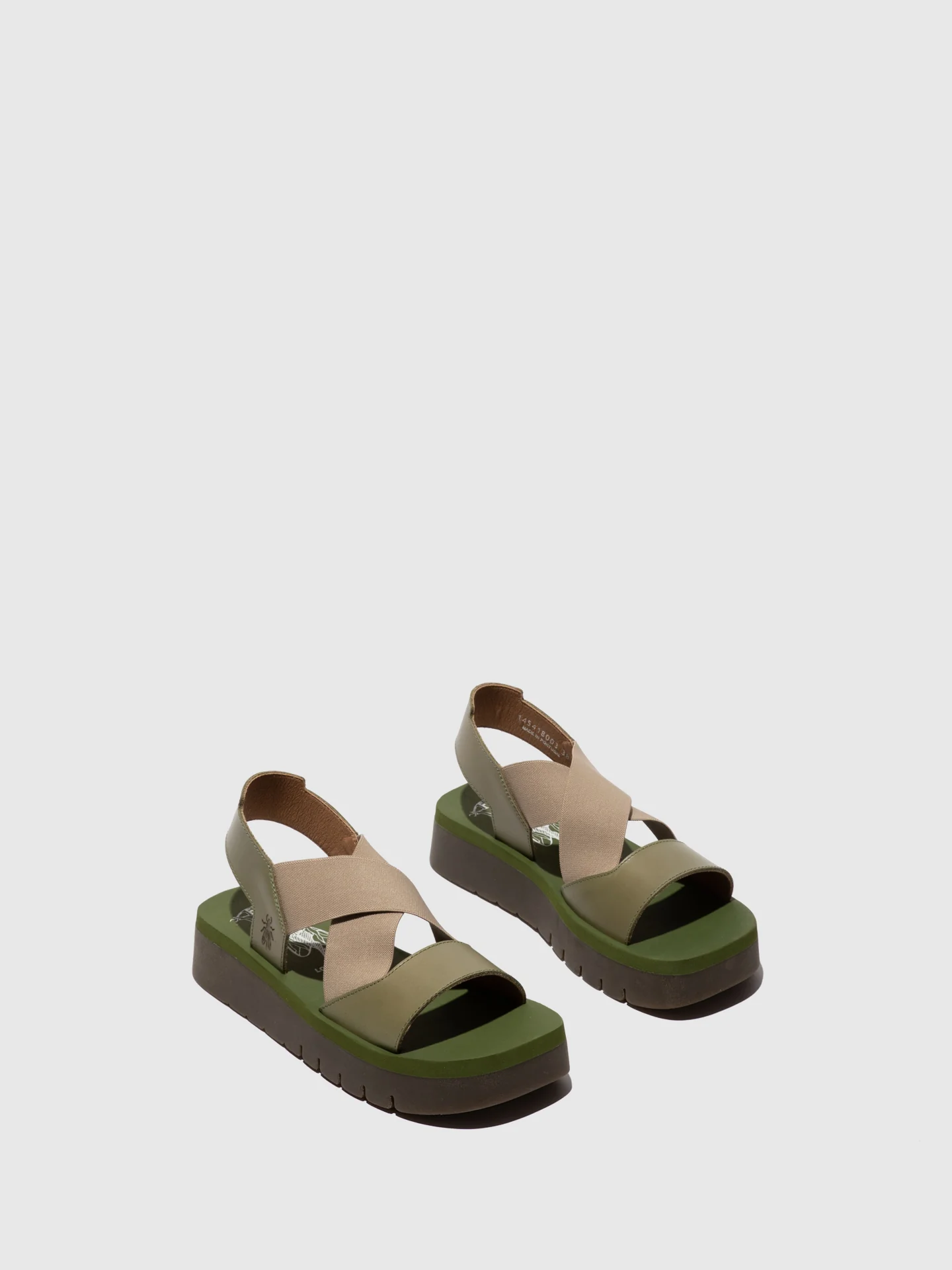 Elasticated Sandals SERK418FLY SMOG/TAUPE/ARMY GREEN - Image 2