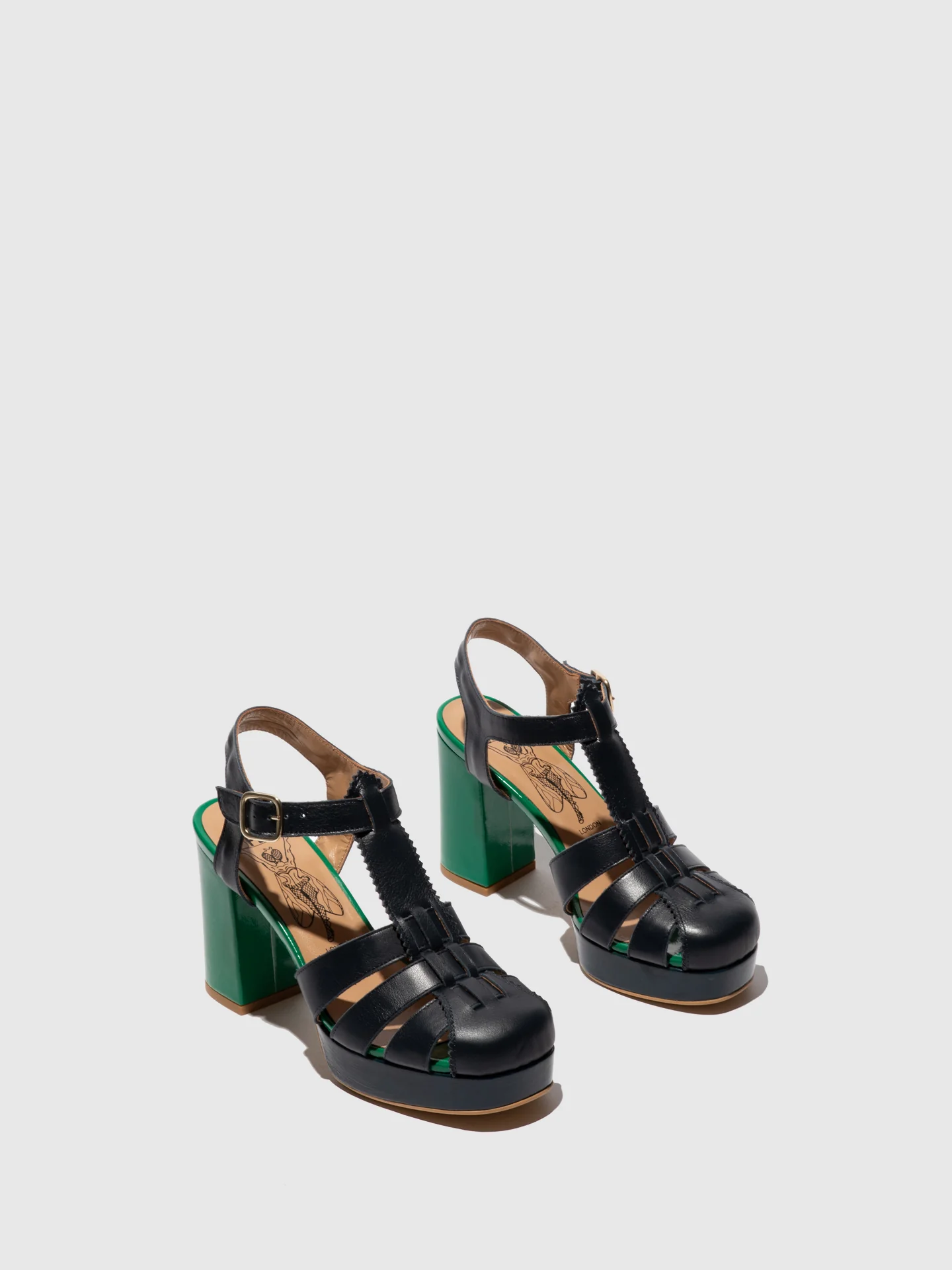 Buckle Sandals EVIT452FLY NAVY/GREEN - Image 2