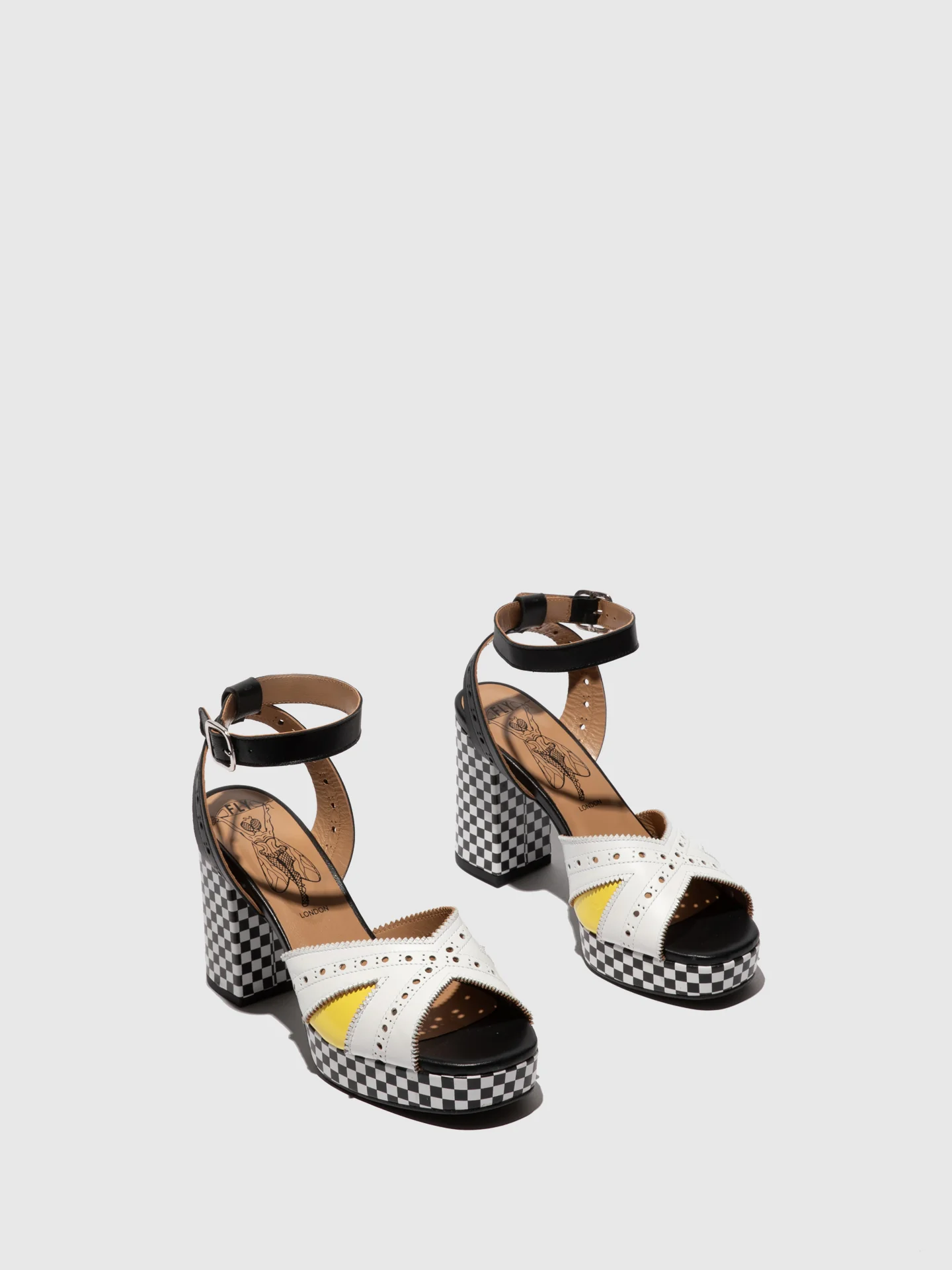 Buckle Sandals EBAN454FLY WHITE/LEMON/BLACK - Image 2