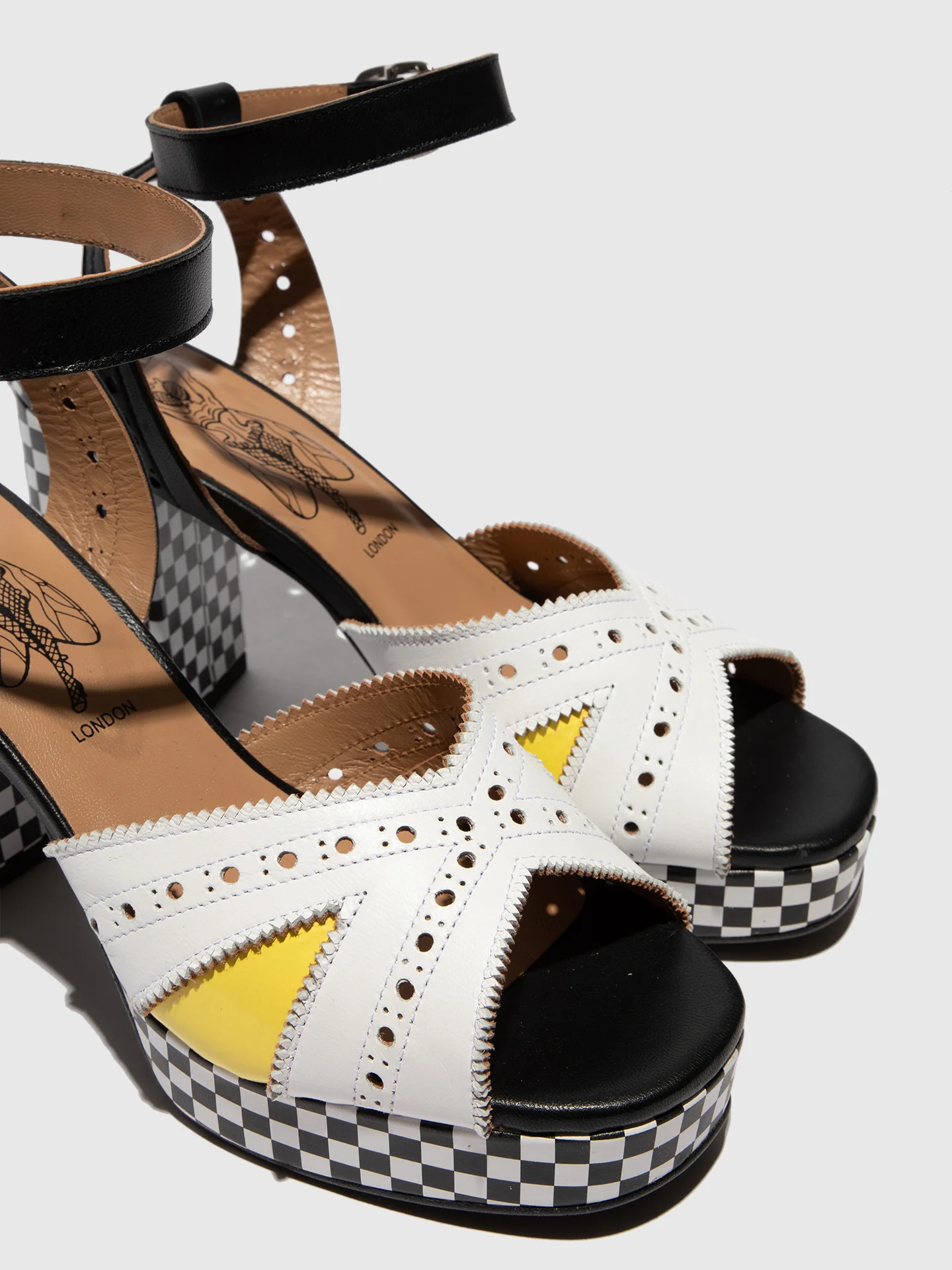 Buckle Sandals EBAN454FLY WHITE/LEMON/BLACK - Image 5