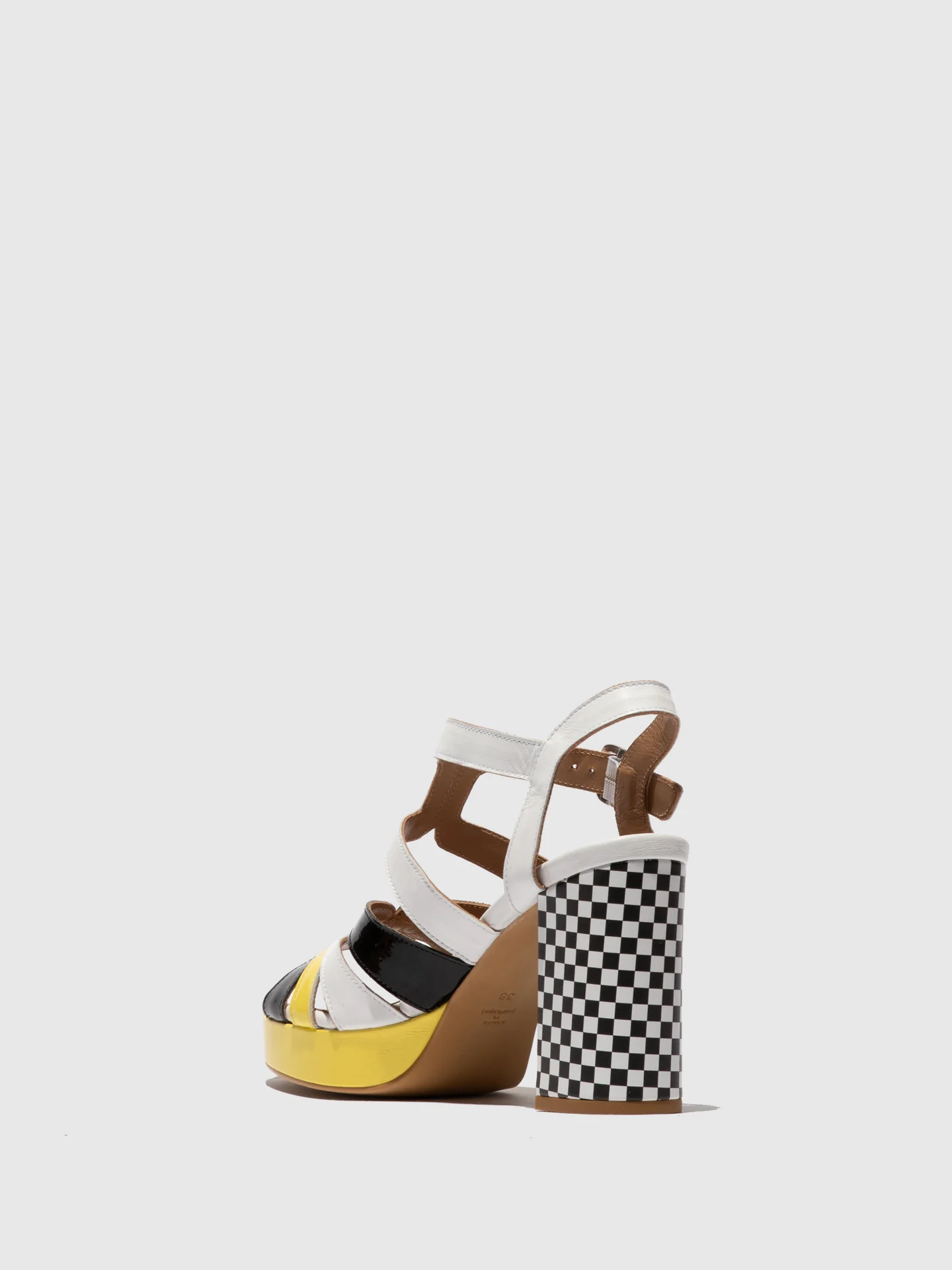 Buckle Sandals ETIR455FLY WHITE/BLACK/LEMON - Image 3