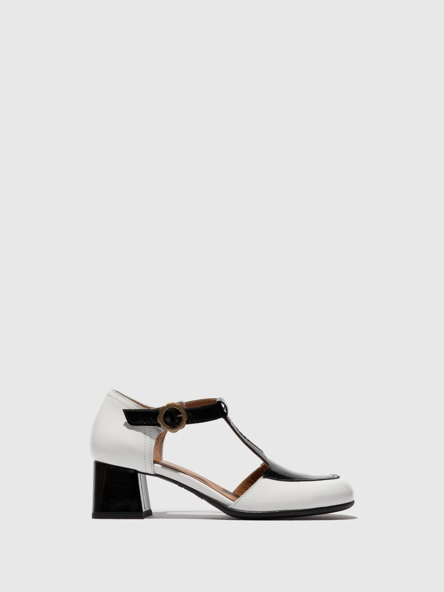 Buckle Shoes POLK457LY OFFWHITE/BLACK