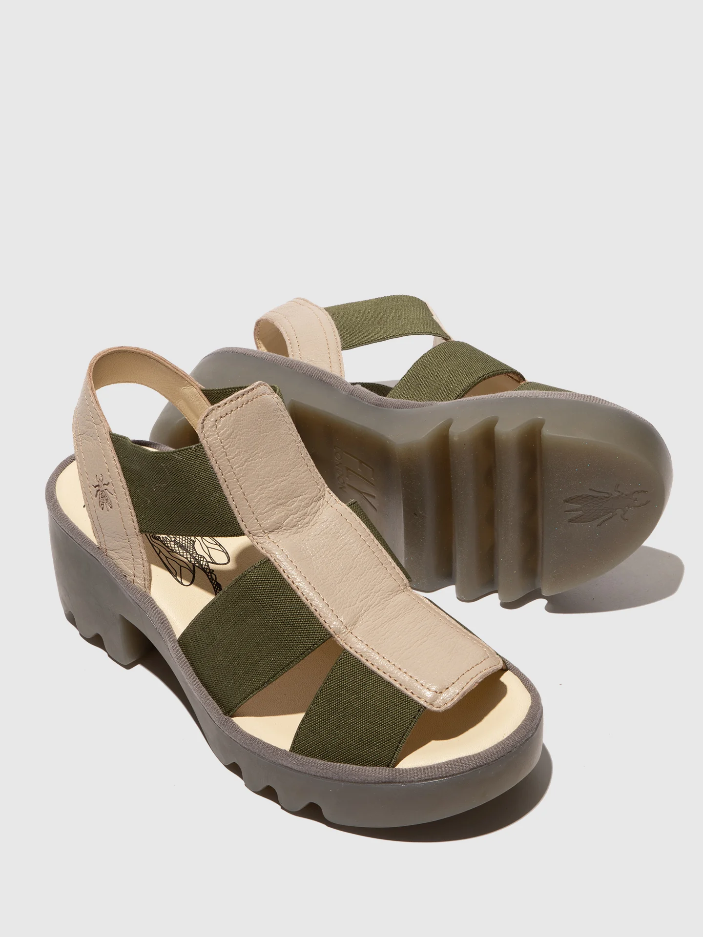 Elasticated Sandals TEEV615FLY TAUPE/KHAKI - Image 4