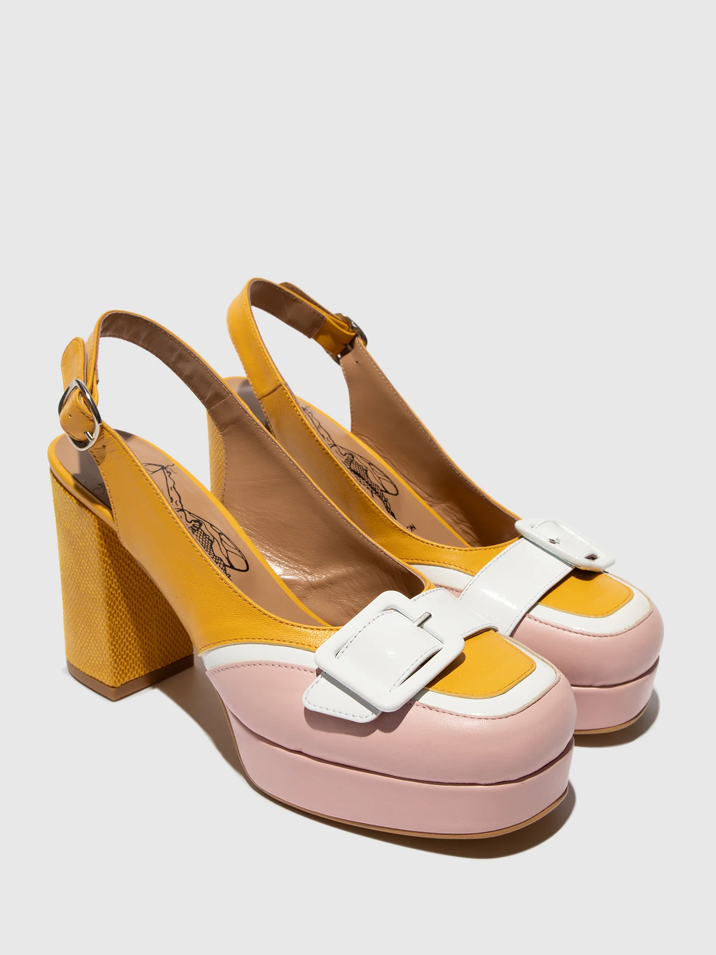 Buckle Sandals EVAH243FLY PALE PINK/WHITE/YELLOW - Image 4
