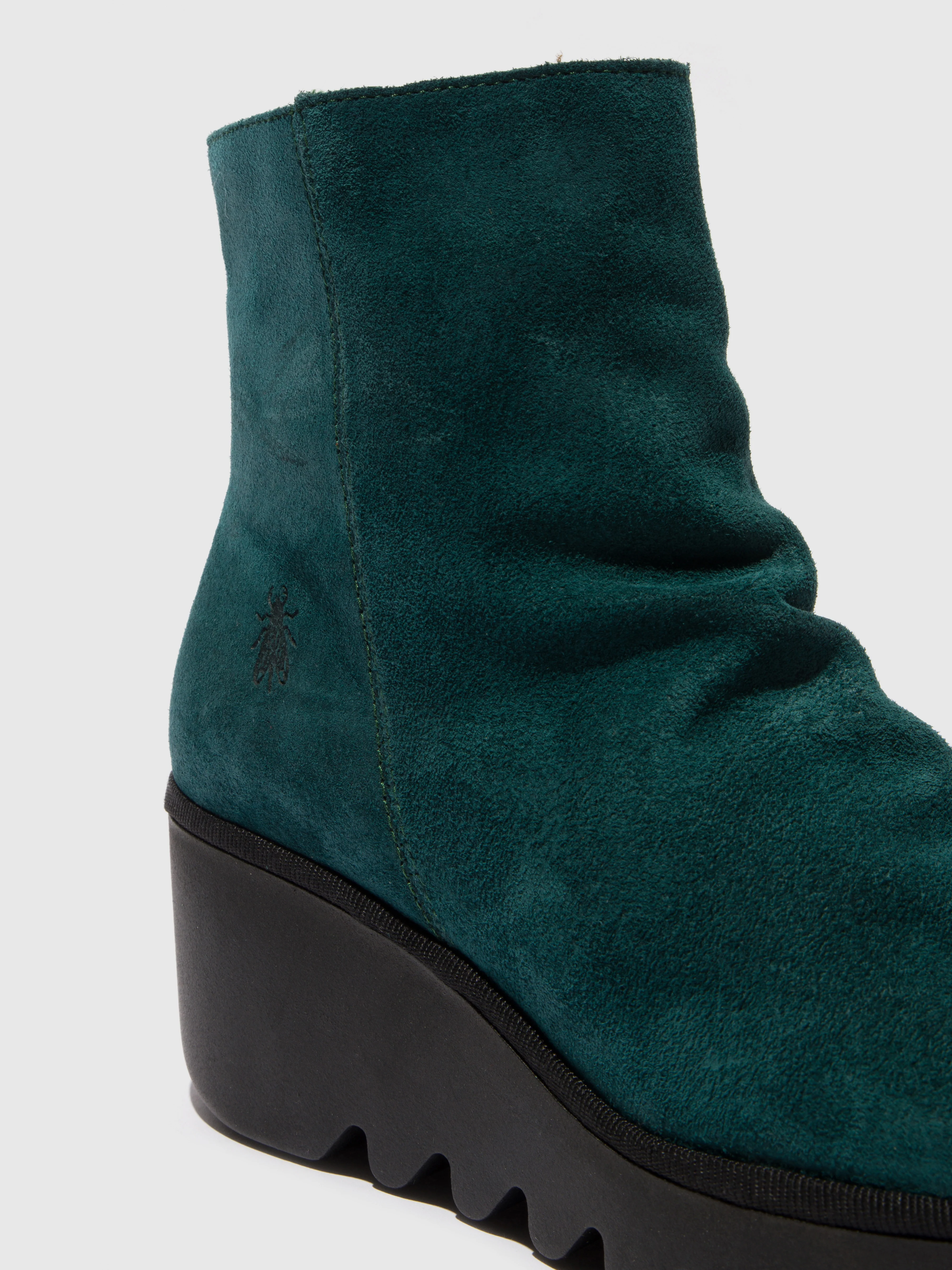 Zip Up Ankle Boots BAAN538FLY PETROL - Image 4