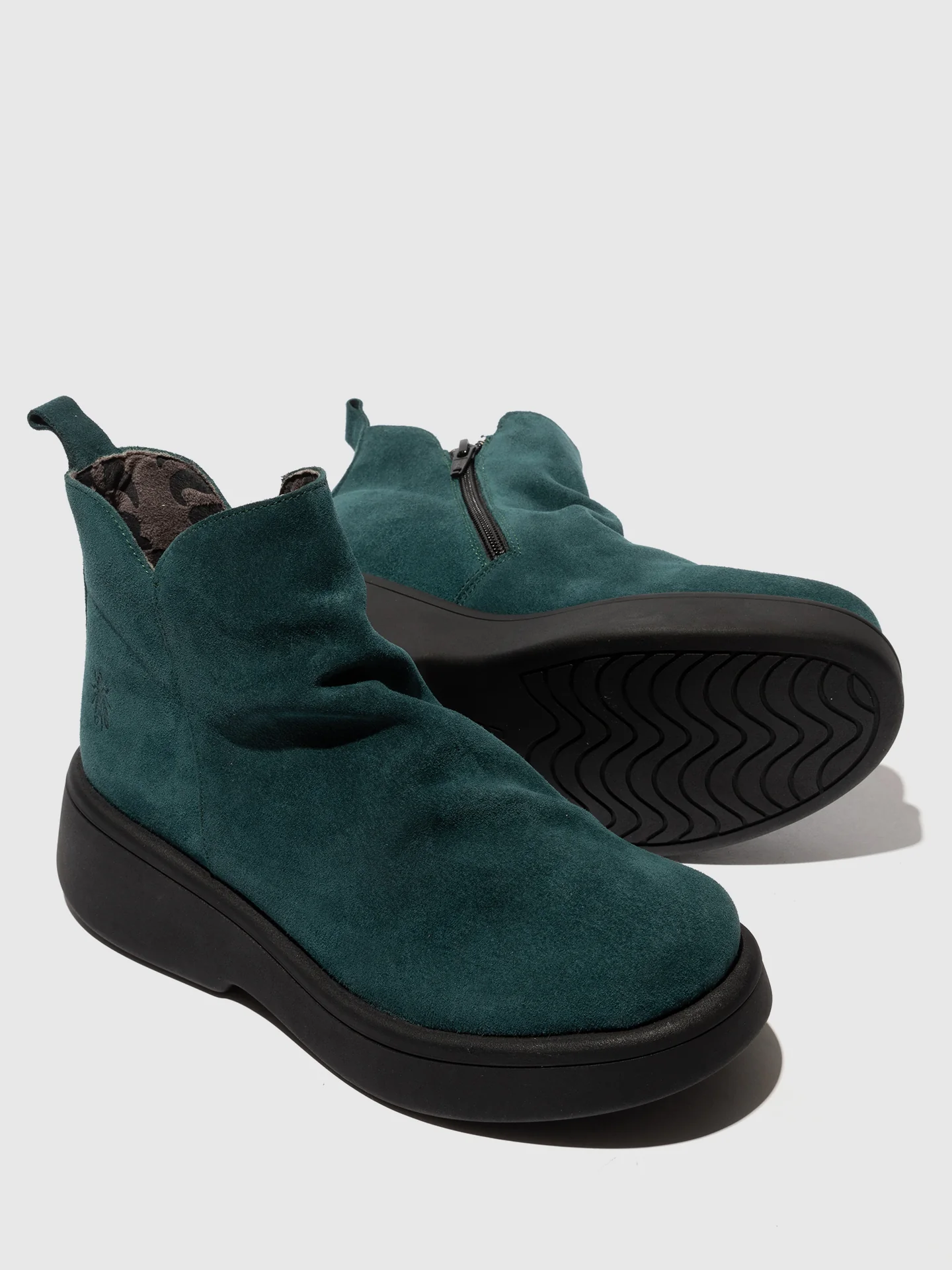 Zip Up Ankle Boots MAZY323FLY PETROL - Image 4