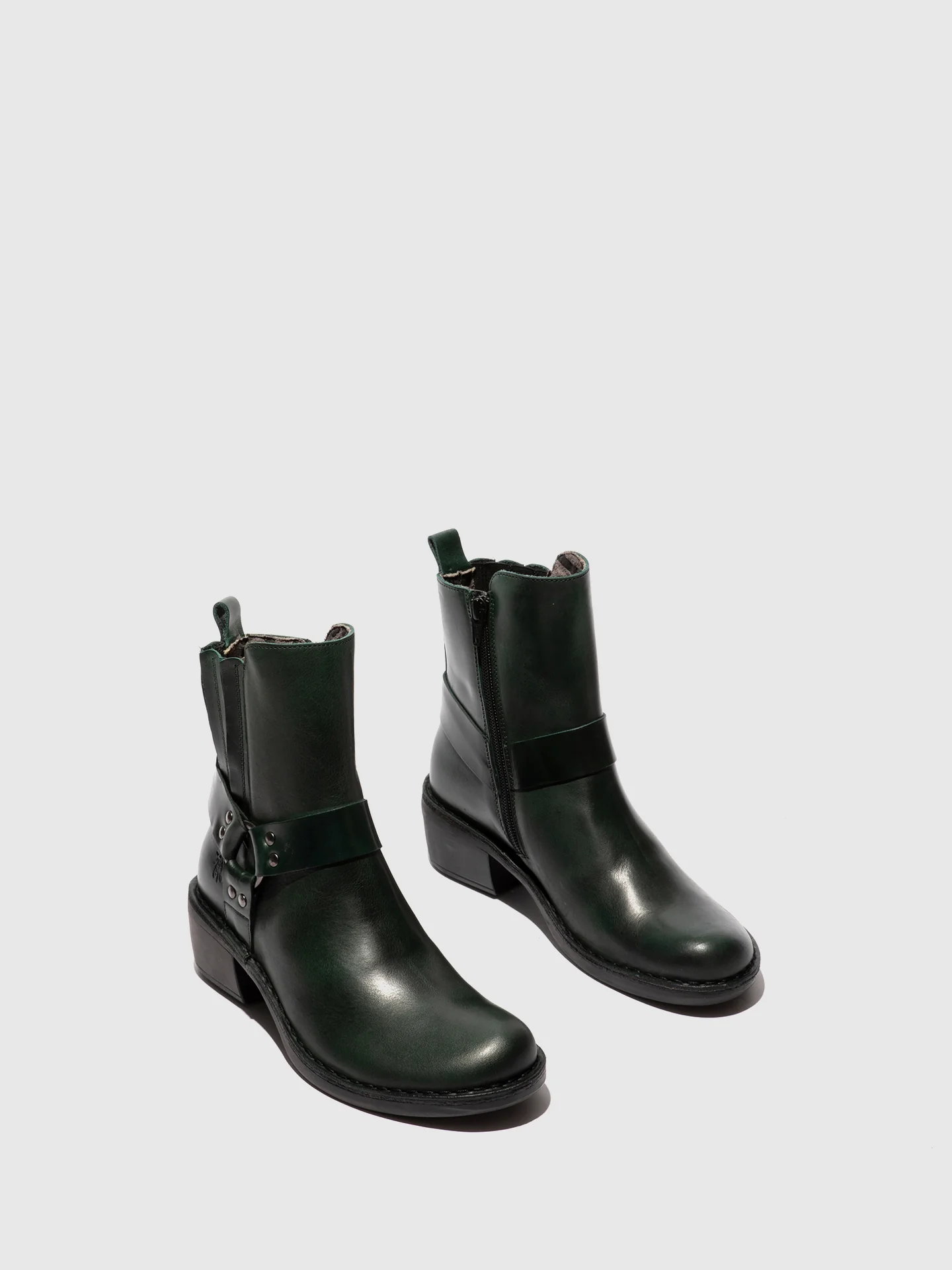 Zip Up Ankle Boots MEBI123FLY PETROL - Image 2