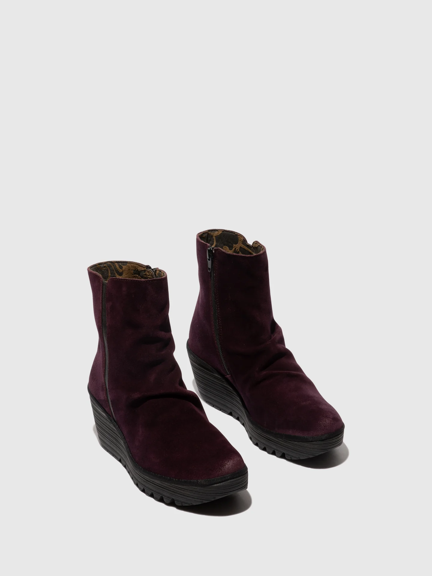 Zip Up Ankle Boots YOPA461FLY PURPLE/BLACK - Image 2