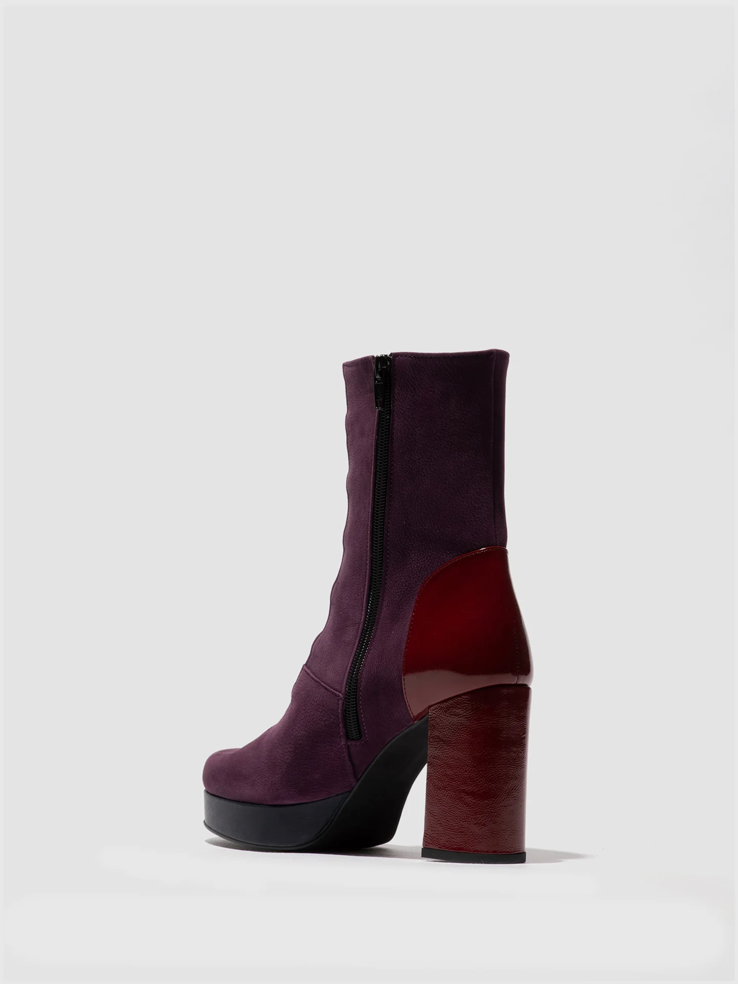 Zip Up Ankle Boots EVIK353FLY PURPLE/INT.RUST/NAVY - Image 3