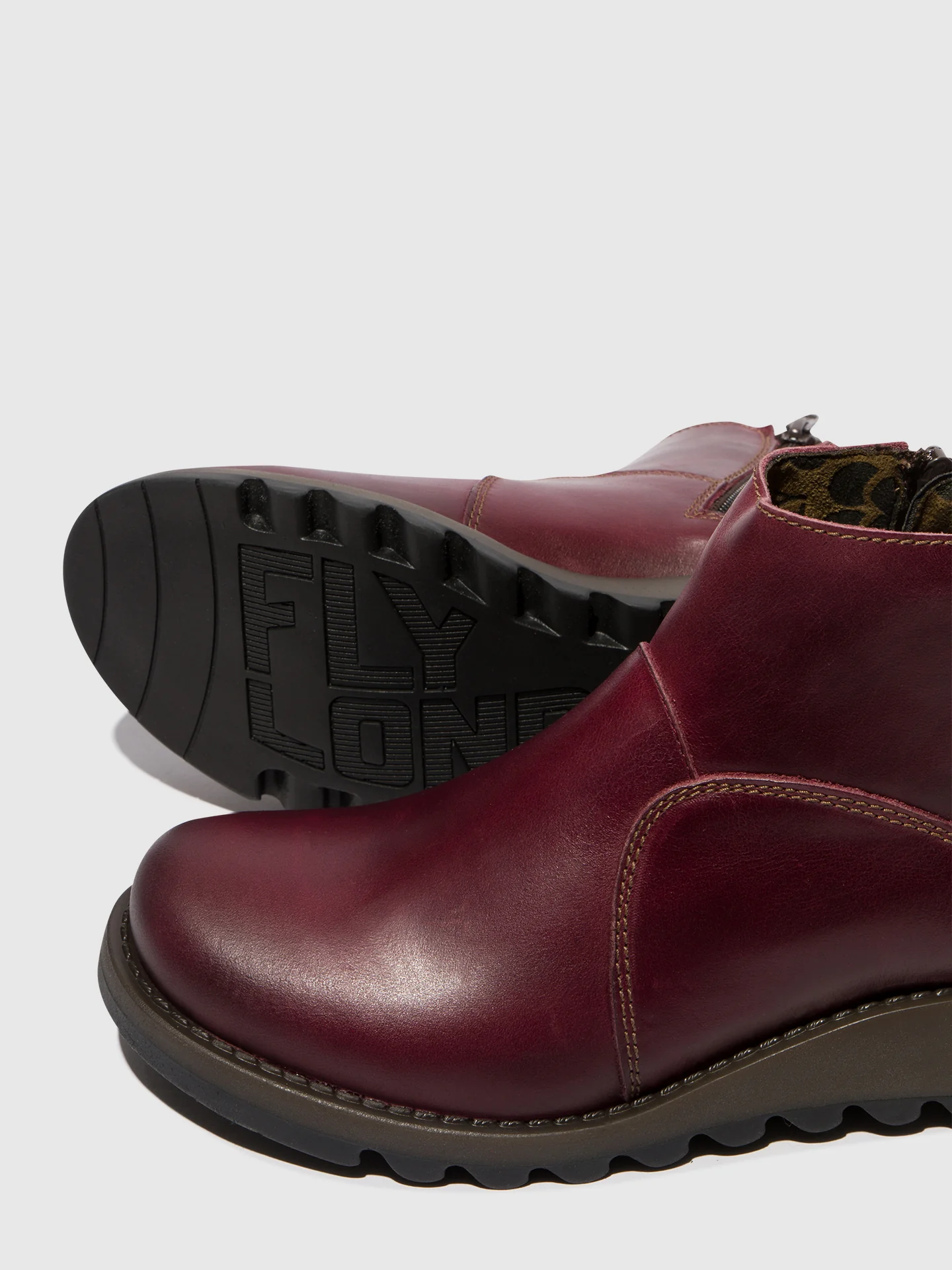 Zip Up Ankle Boots SELY918FLY PURPLE - Image 4