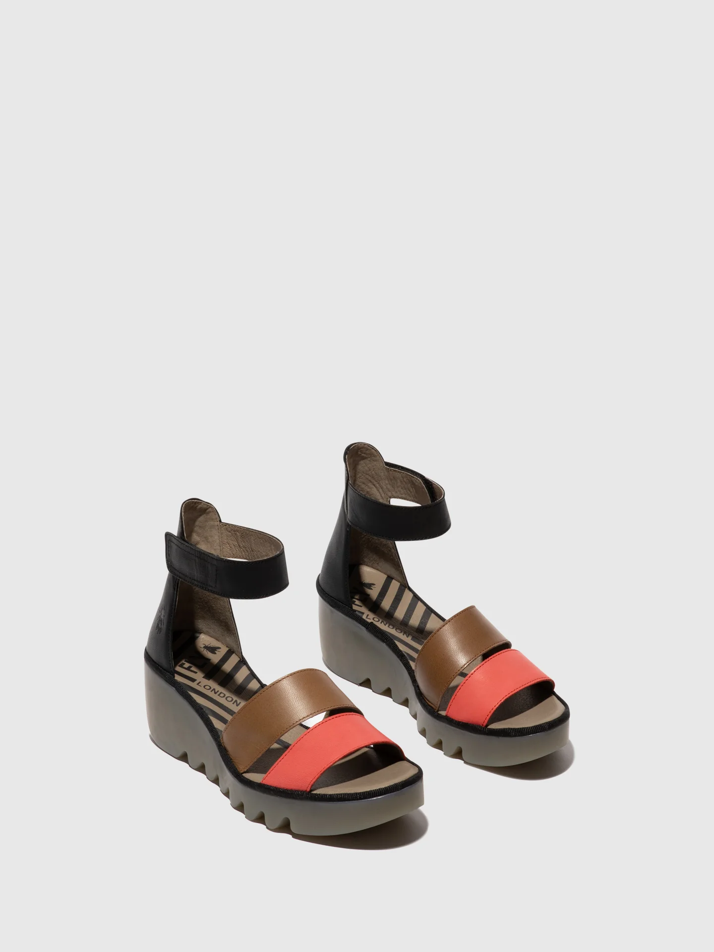 Strappy Sandals BONO290FLY RASPBERRY/GROUND/BLACK - Image 2