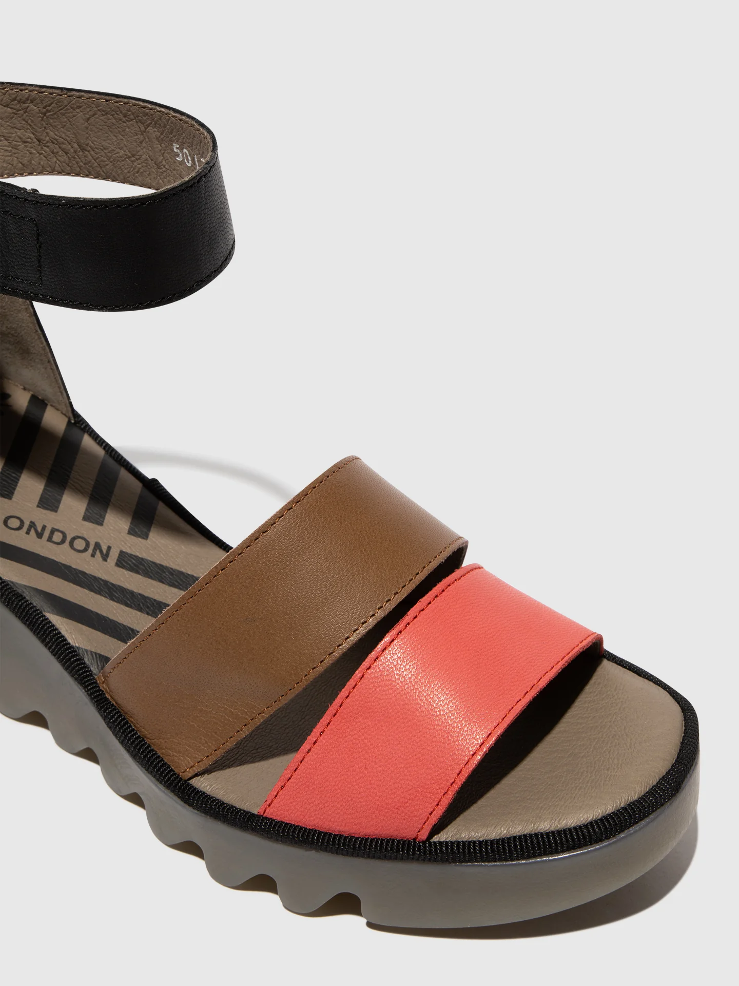 Strappy Sandals BONO290FLY RASPBERRY/GROUND/BLACK - Image 4