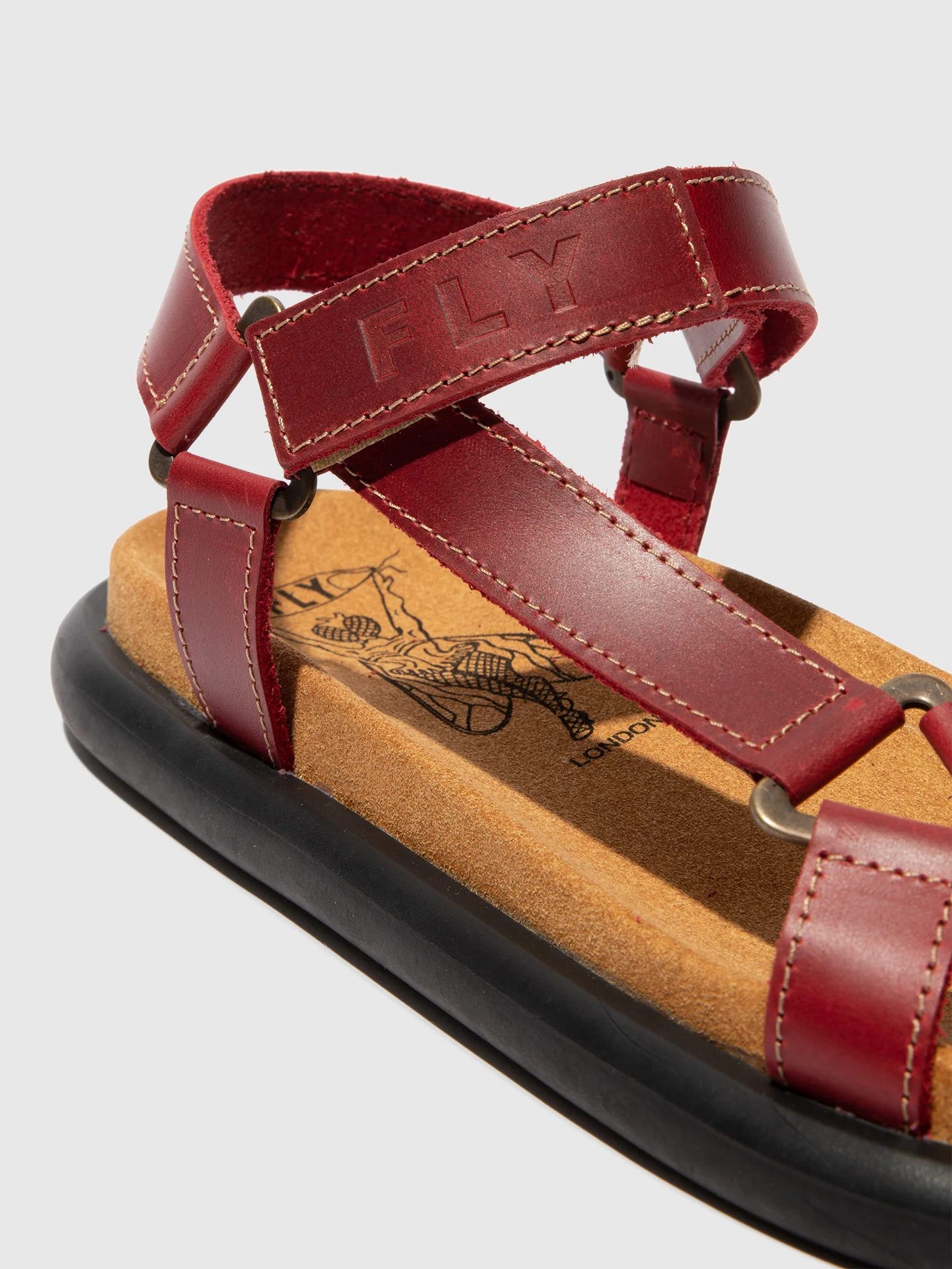 T-Strap Sandals POCH069FLY RED - Image 4