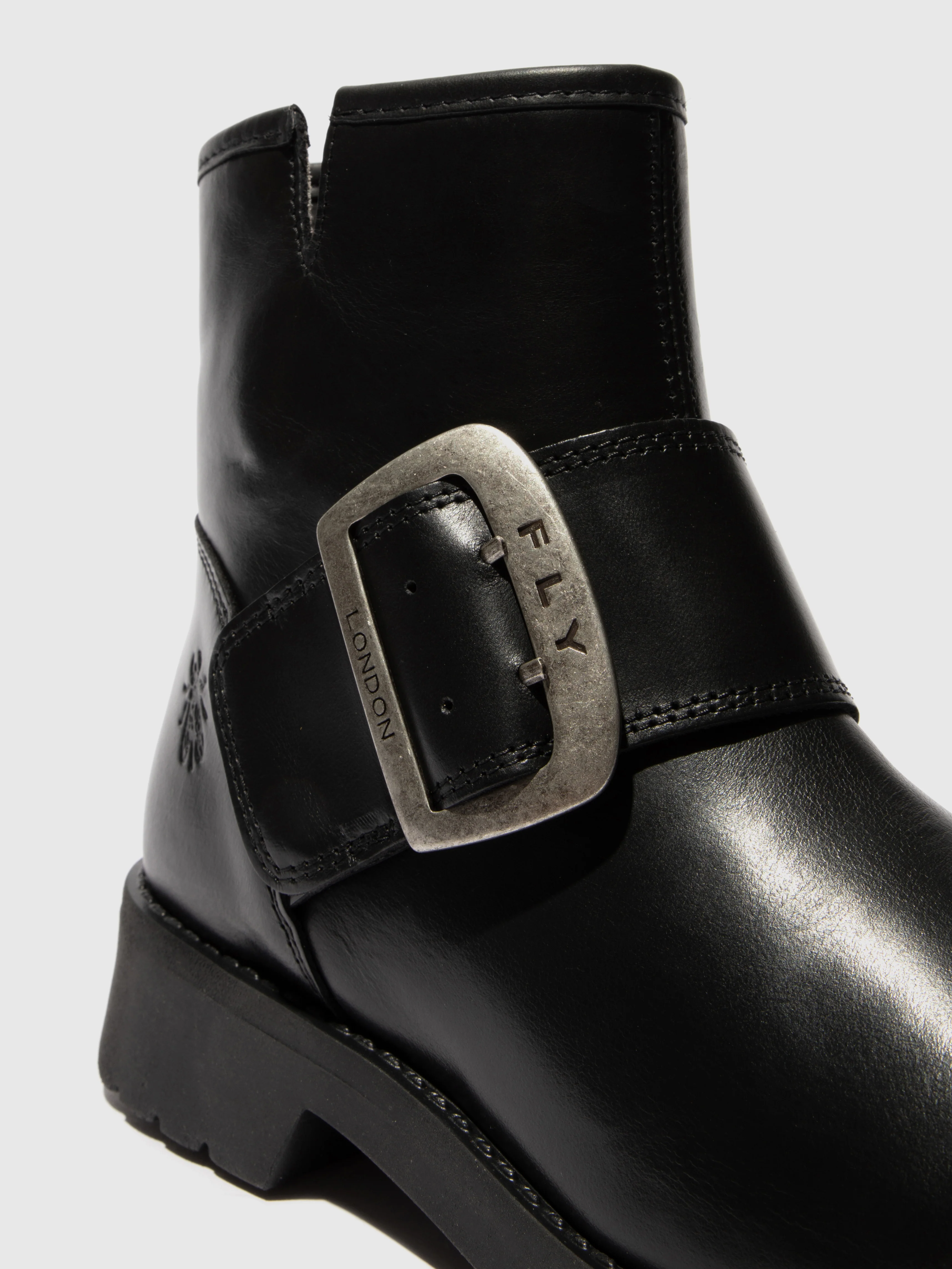 Buckle Ankle Boots RILY991FLY RUG BLACK - Image 4