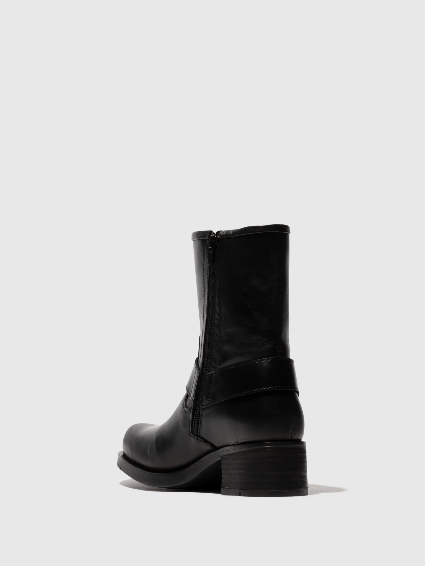 Zip Up Ankle Boots REVA010FLY RUG BLACK - Image 3