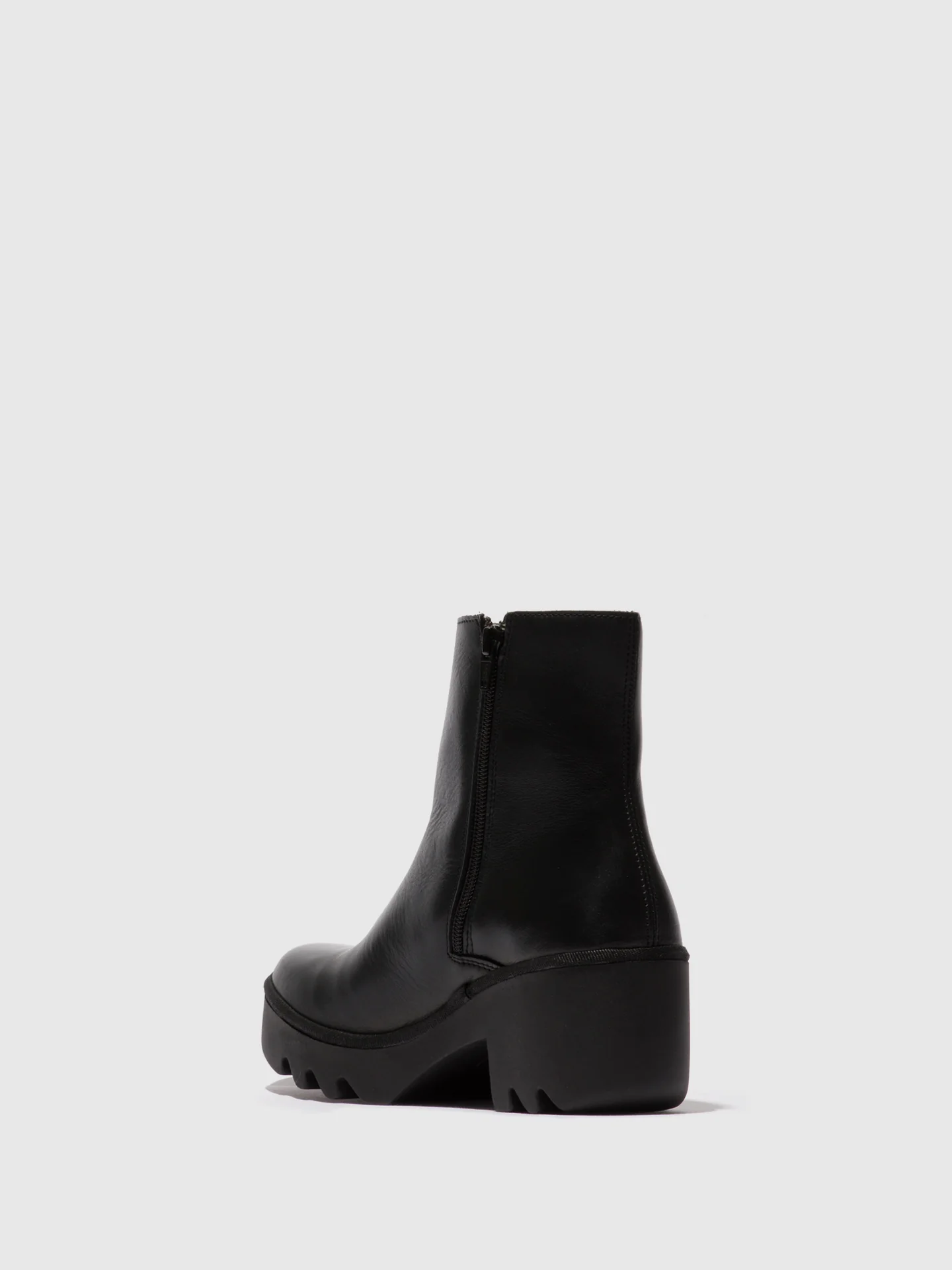 Zip Up Ankle Boots TOOR513FLY RUG BLACK - Image 3